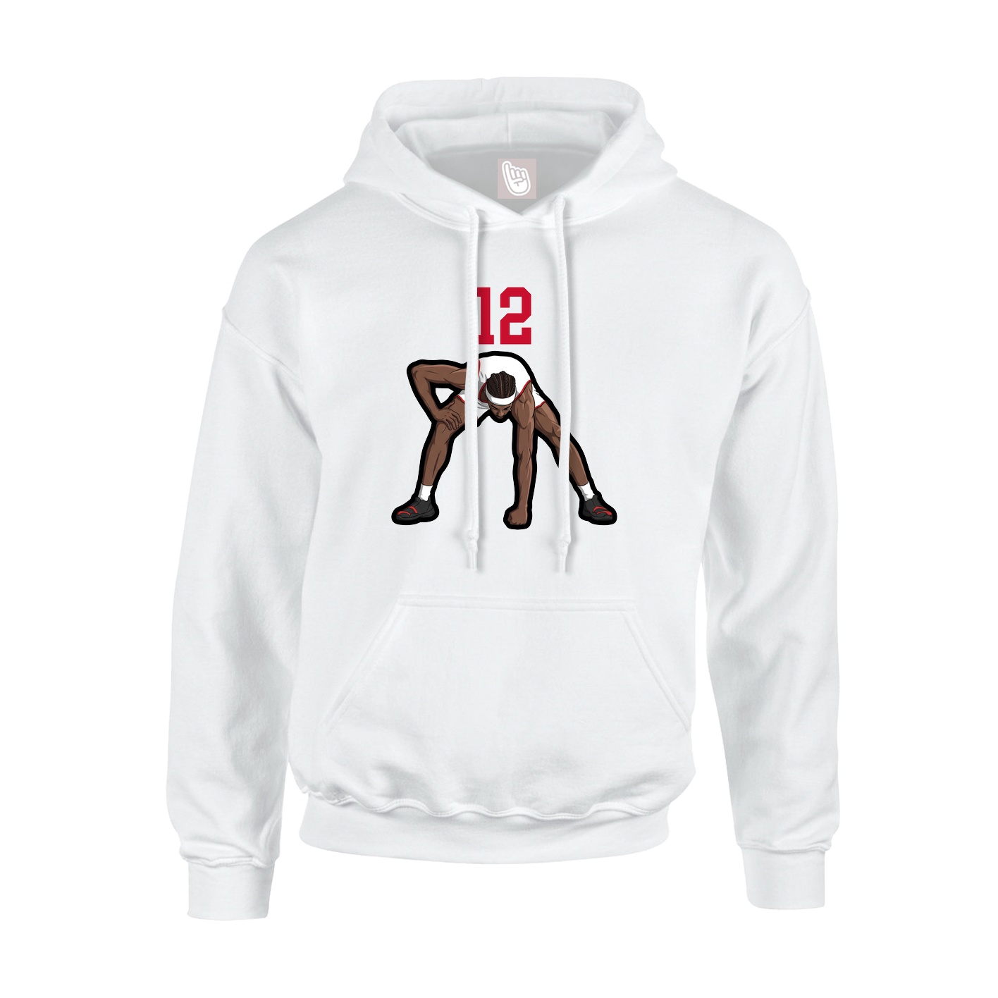 Youth Hoodie — Number Top in White