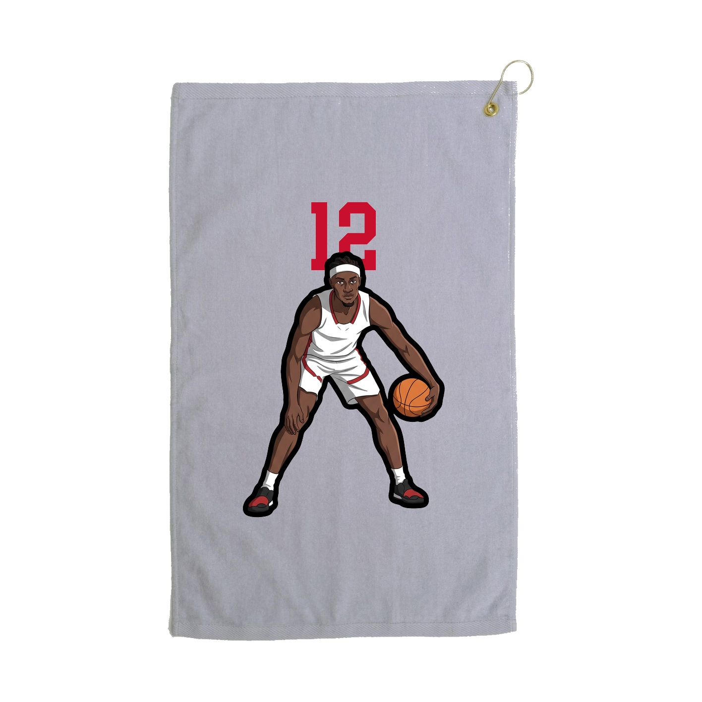 Golf Towel — Number Top in Grey