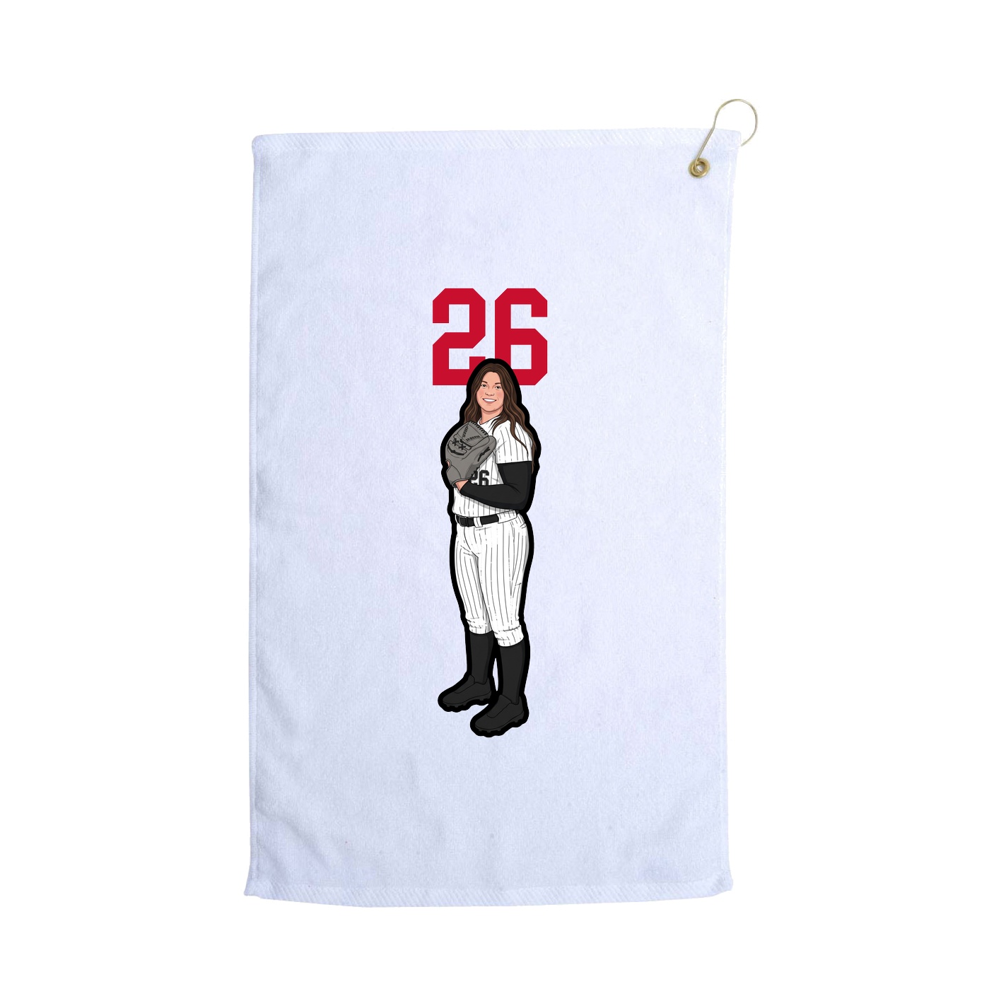 Golf Towel — Number Top in White