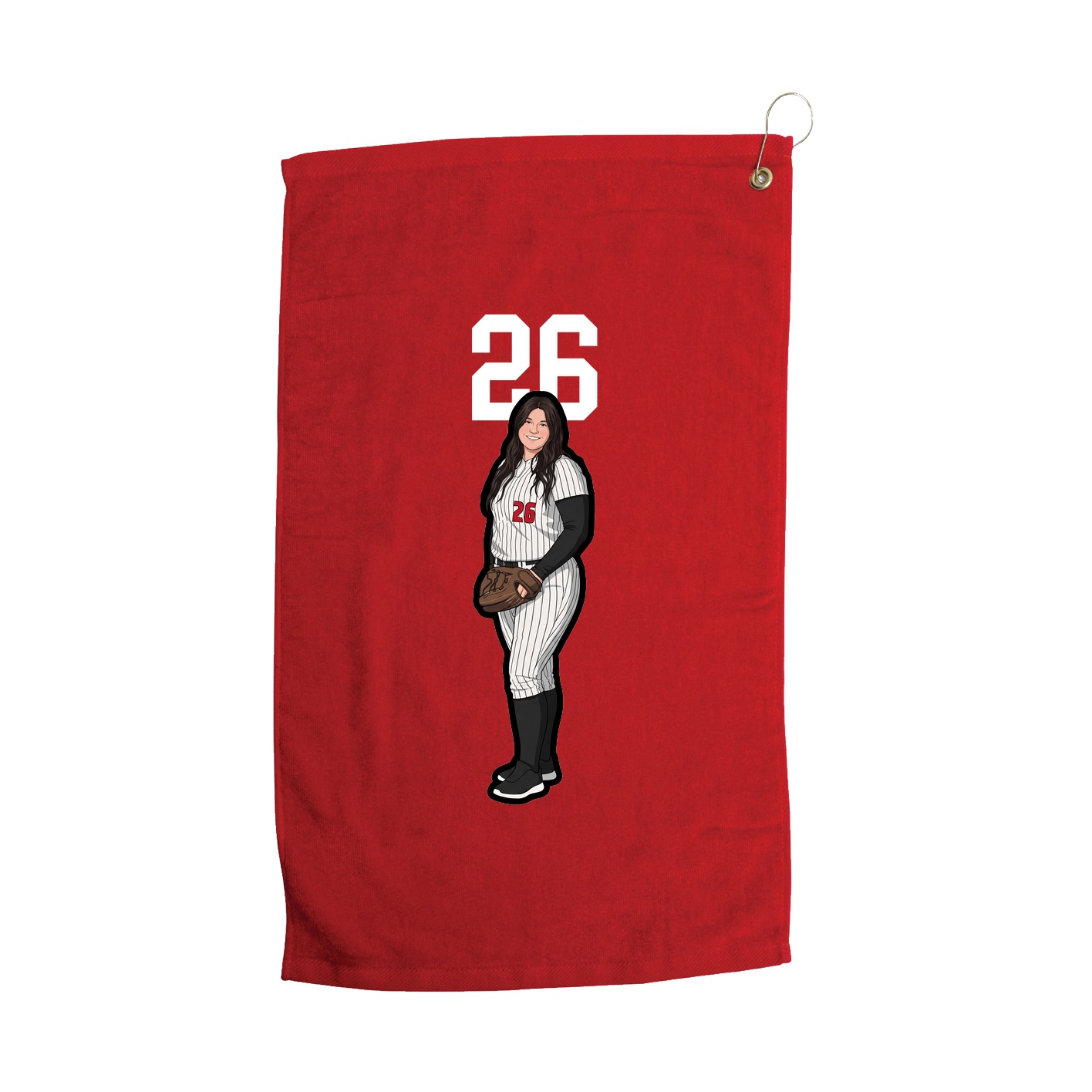 Golf Towel — Number Top in Red