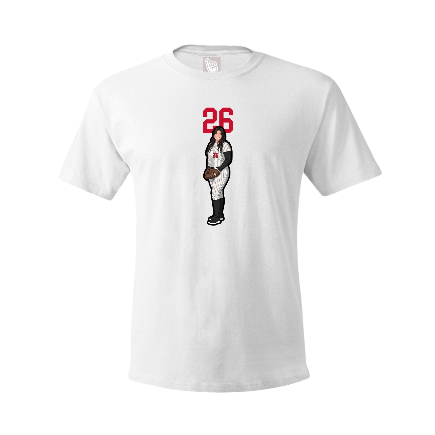 Youth Tee — Number Top in White