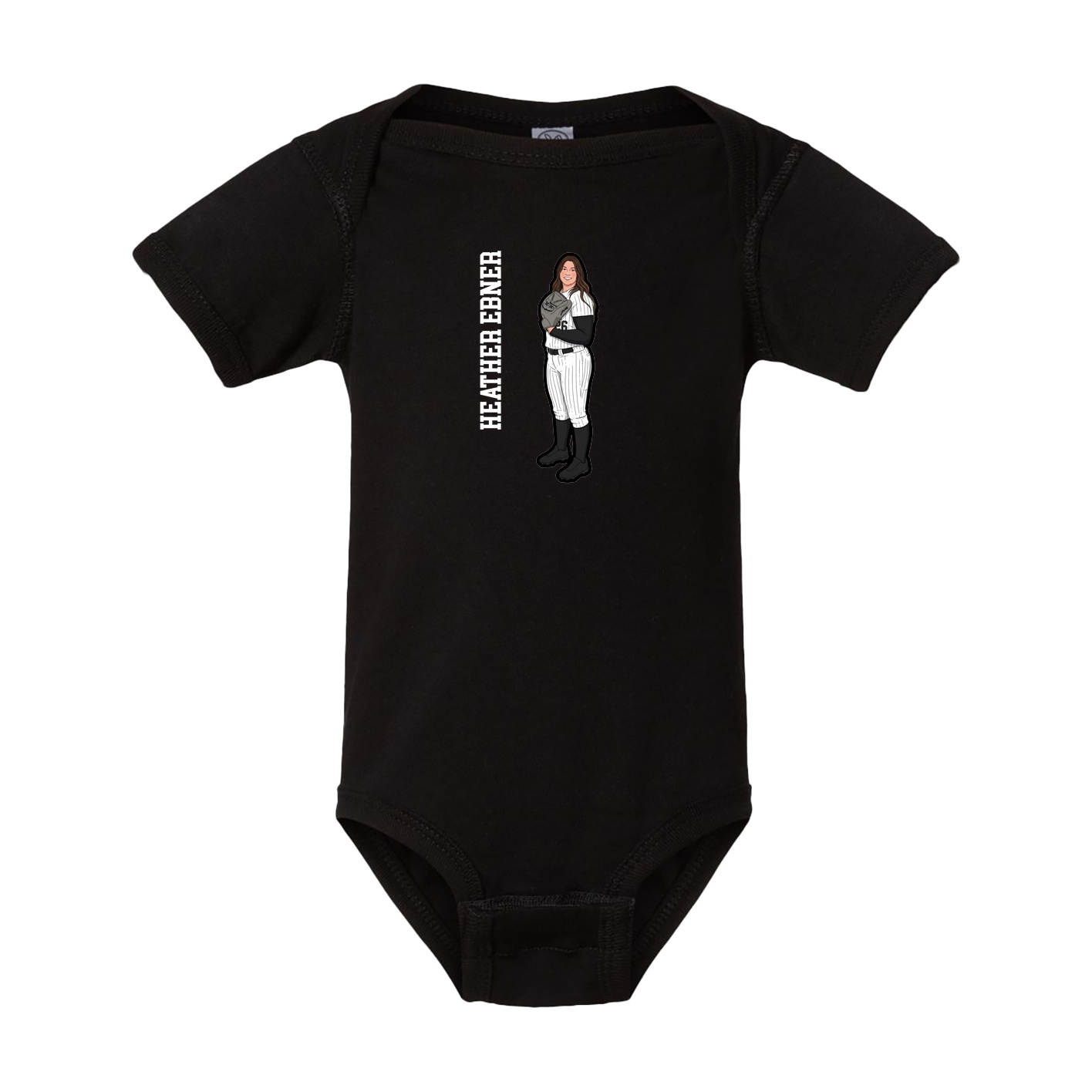 Baby Onesie — Name Vertical in Black