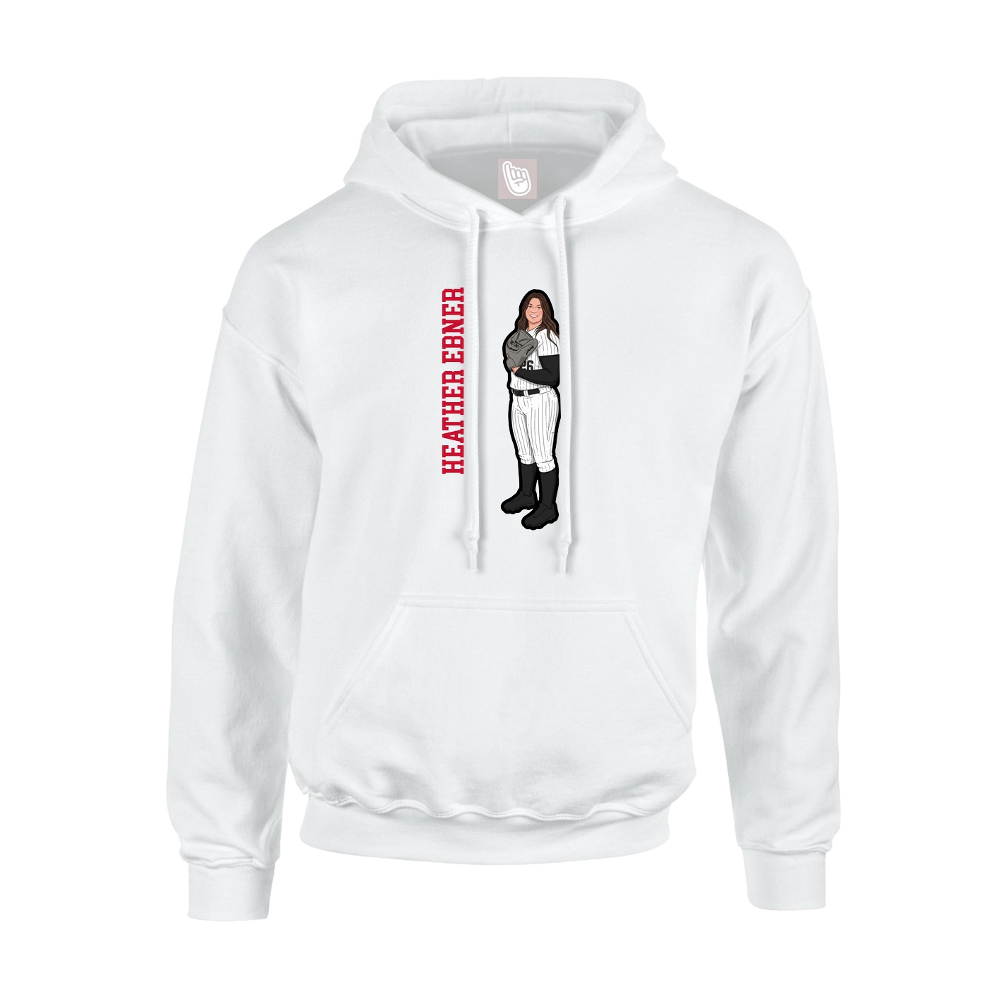 Youth Hoodie — Name Vertical in White