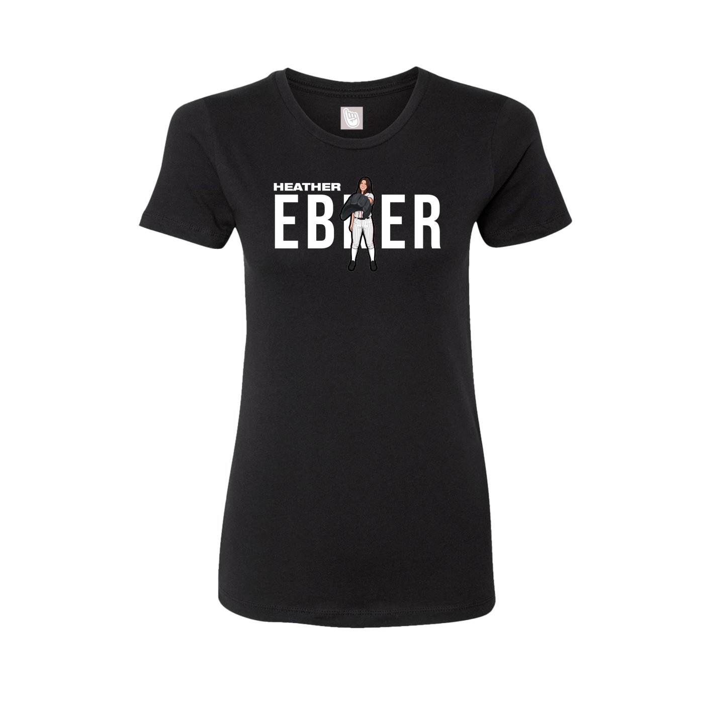 Fitted Women's Tee — Player Name in Black