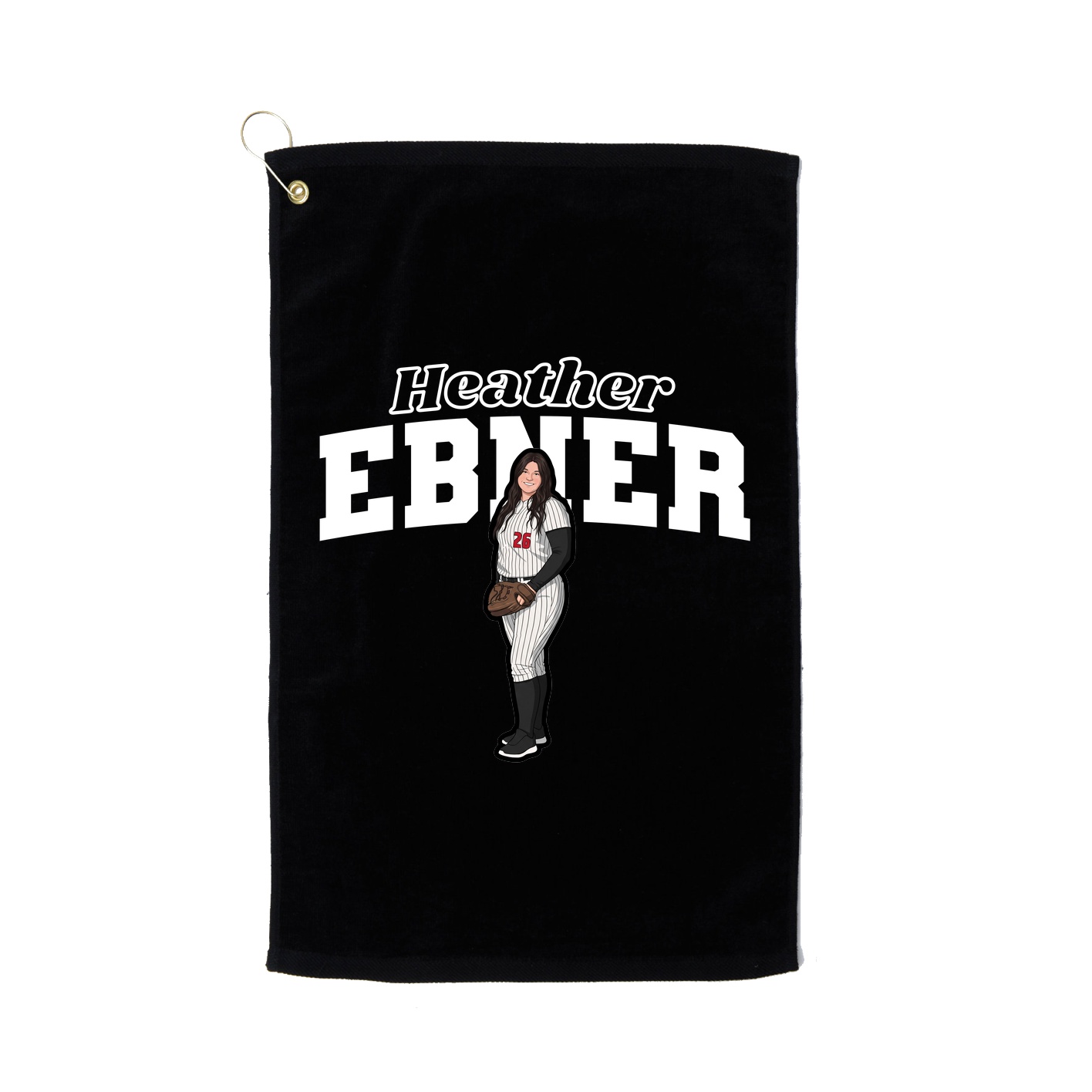 Golf Towel — Name Arch in Black