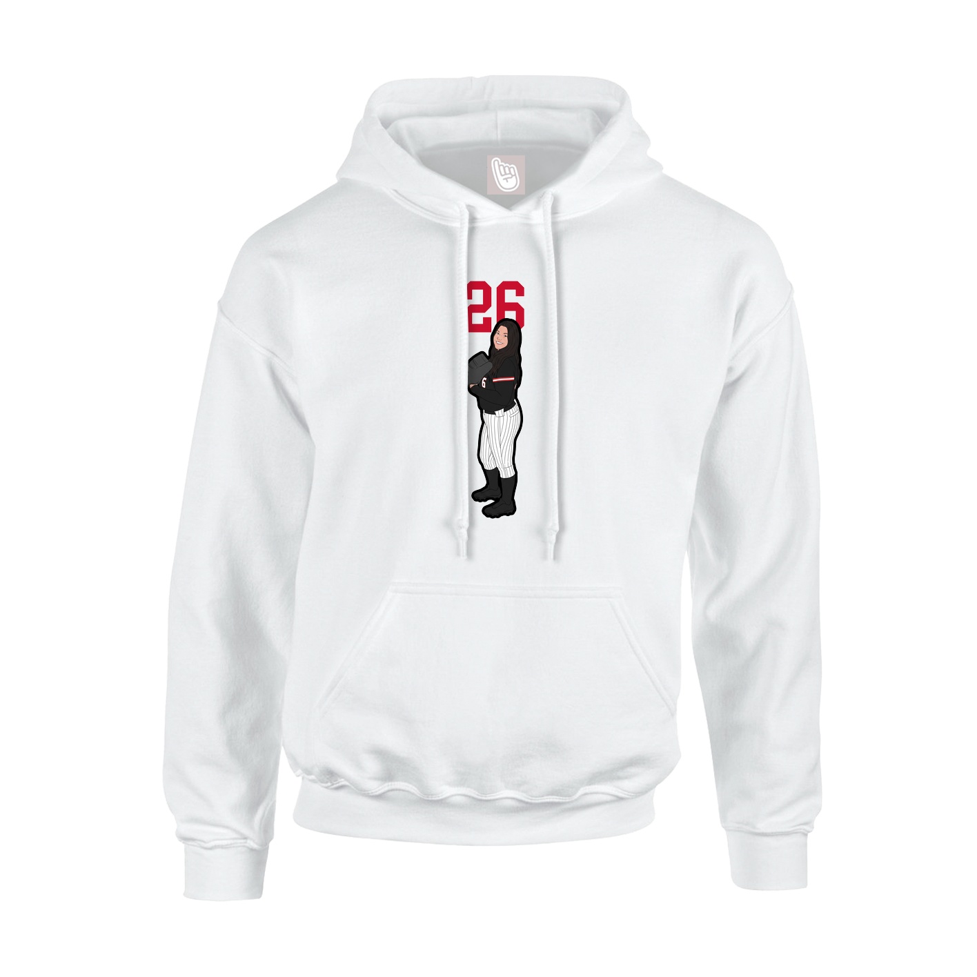 Hoodie — Number Top in White