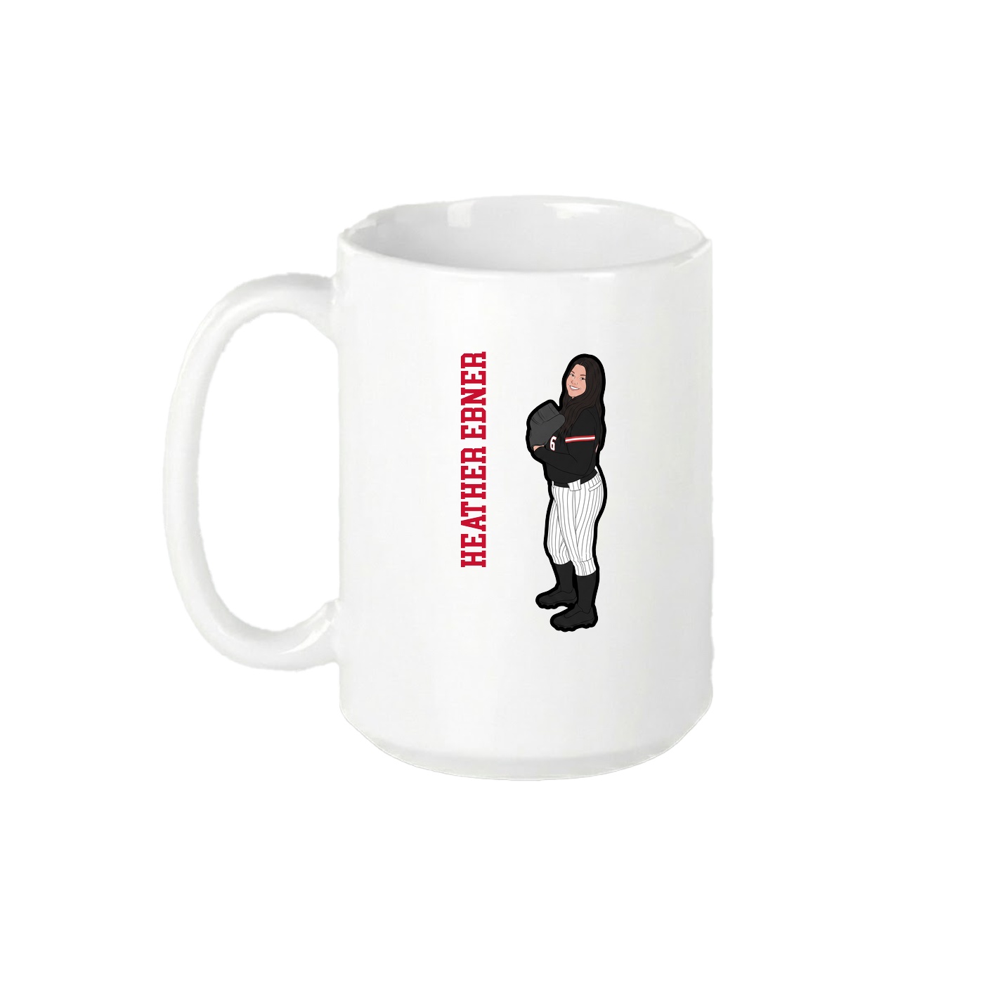 15oz Coffee Mug — Name Vertical in White