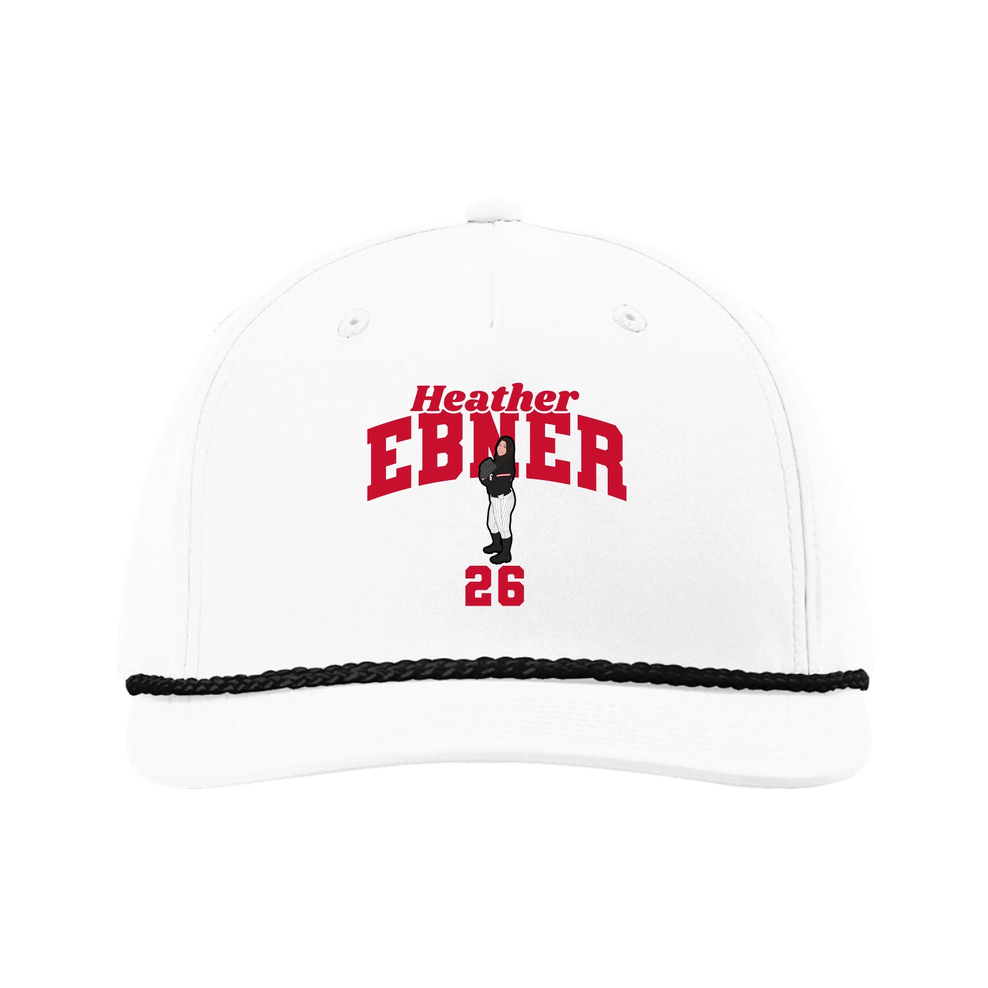 Five-Panel Classic Rope Cap — Signature Arch in White
