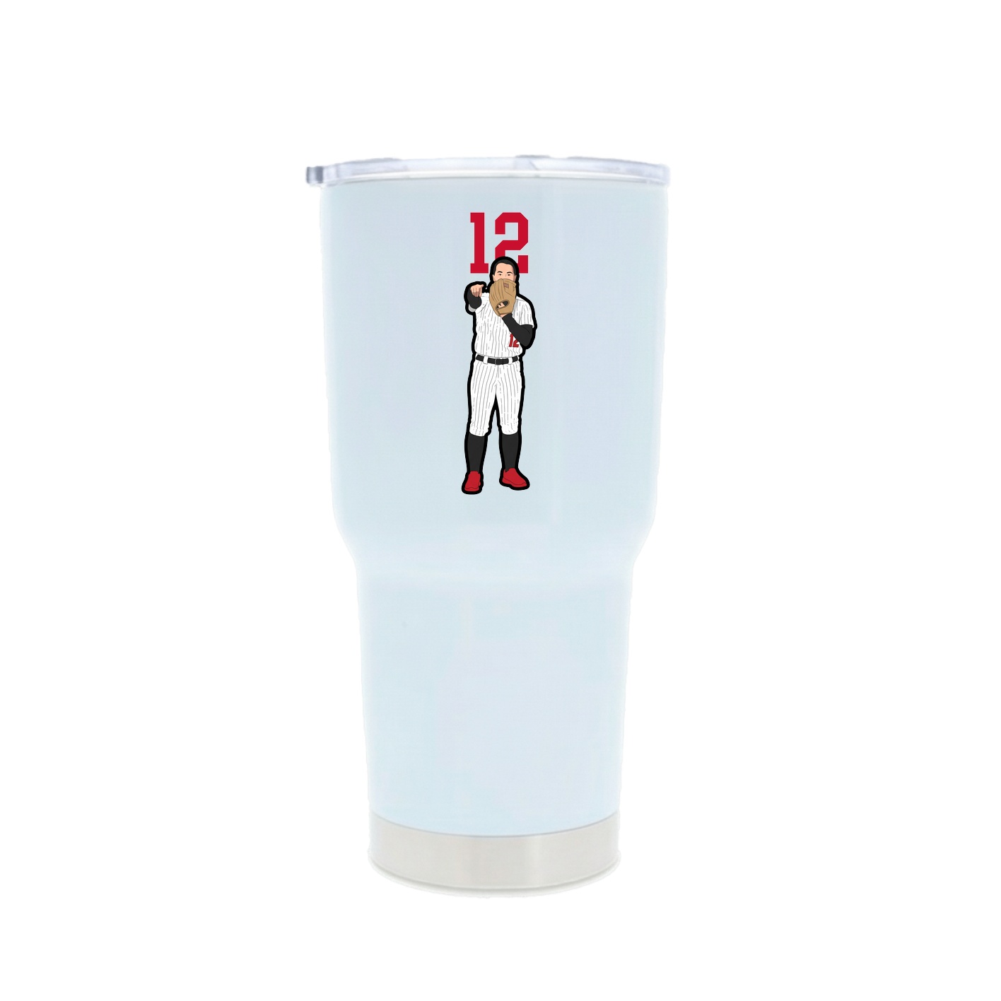 30oz Stainless Steel Tumbler — Number Top in White