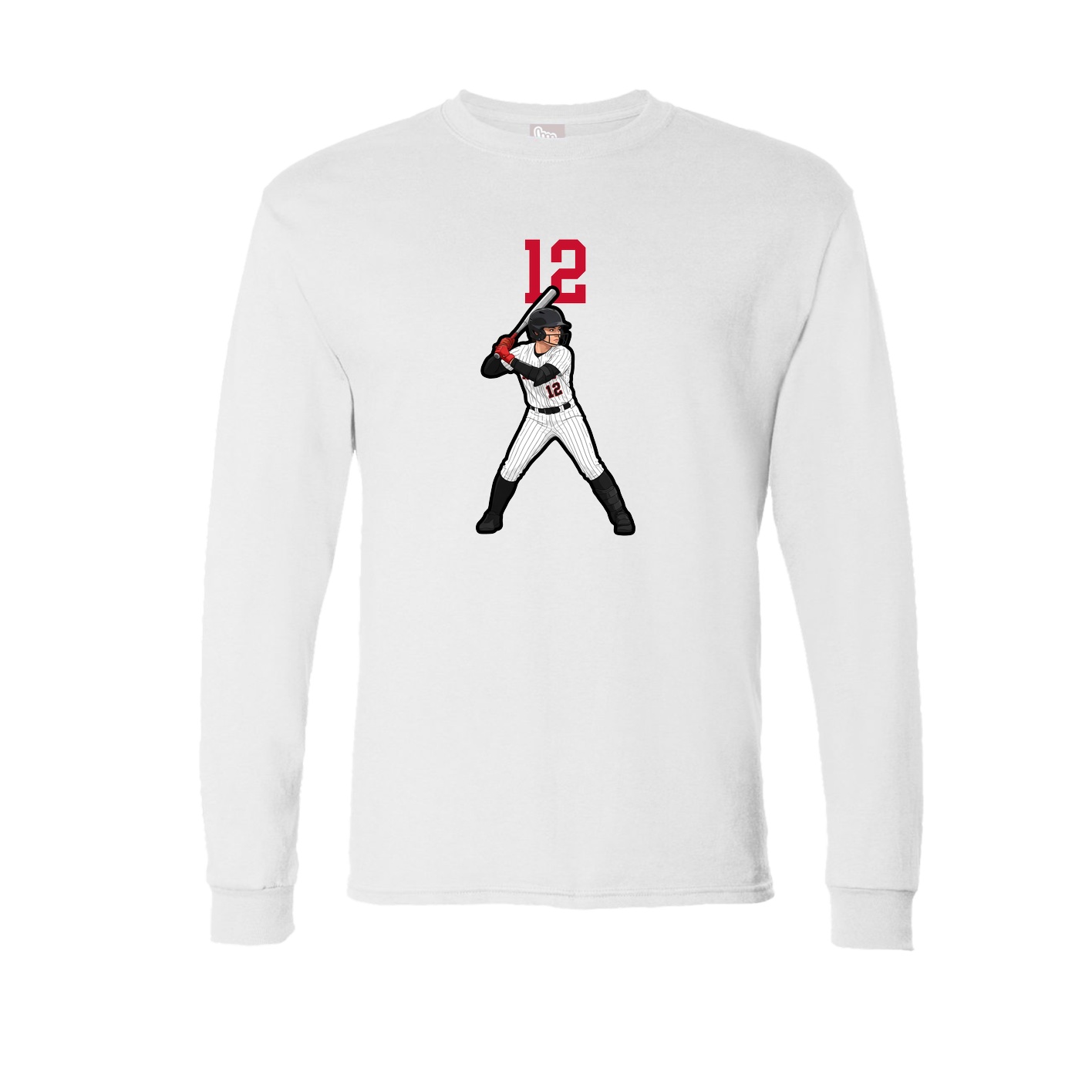 Long Sleeve Tee — Number Top in White