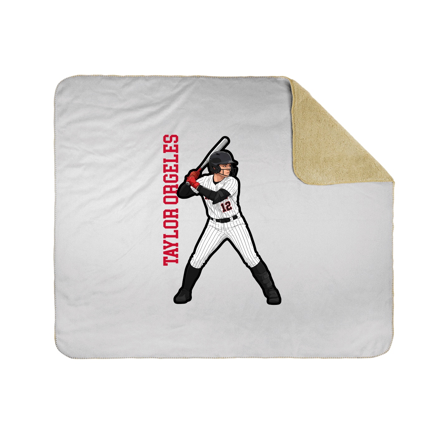 Throw Blanket — Name Vertical in White