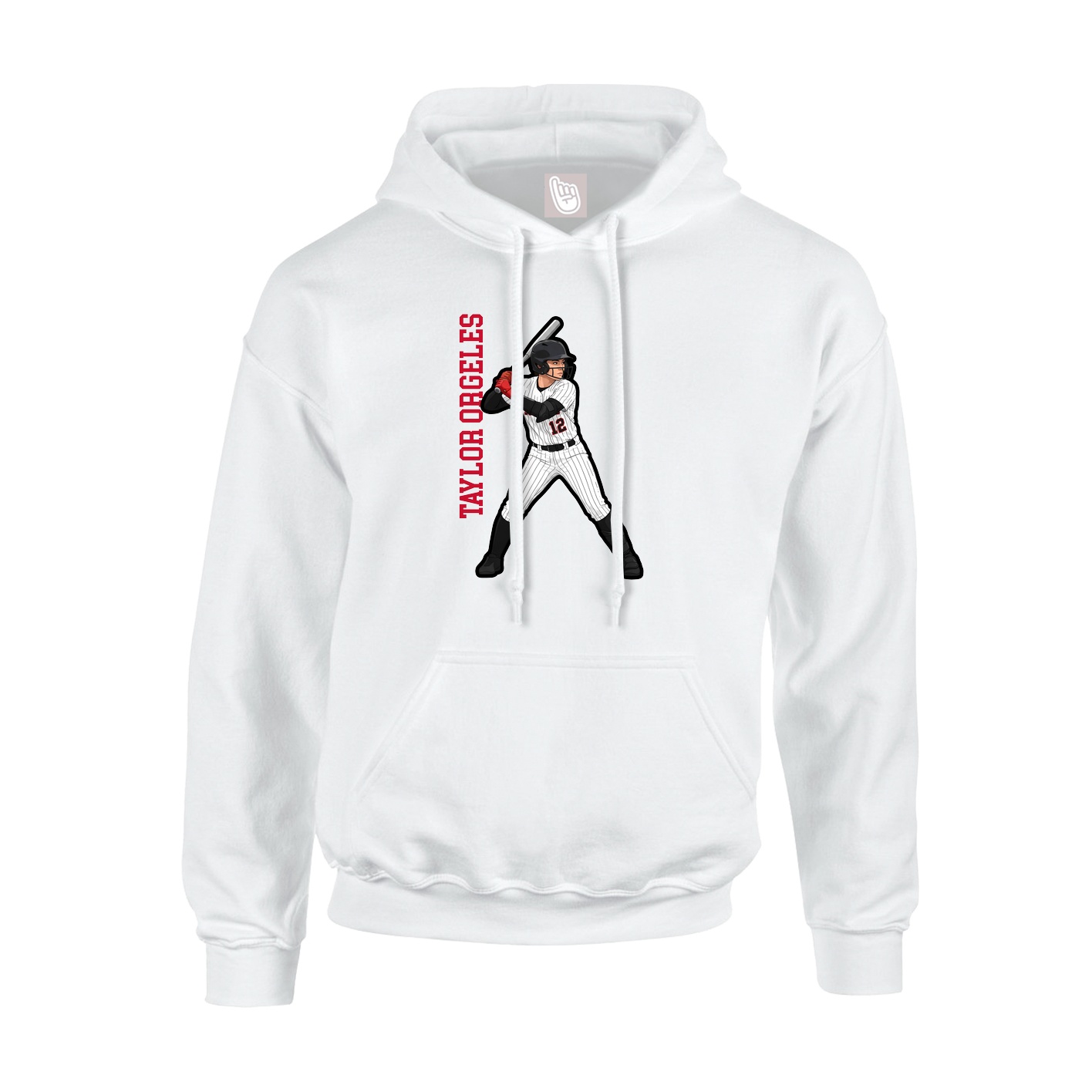 Youth Hoodie — Name Vertical in White