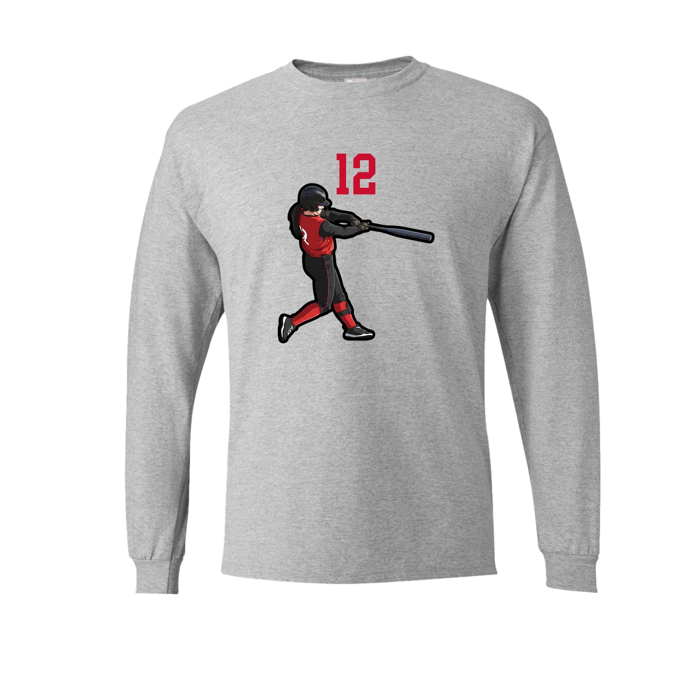 Long Sleeve Tee — Number Top in Grey