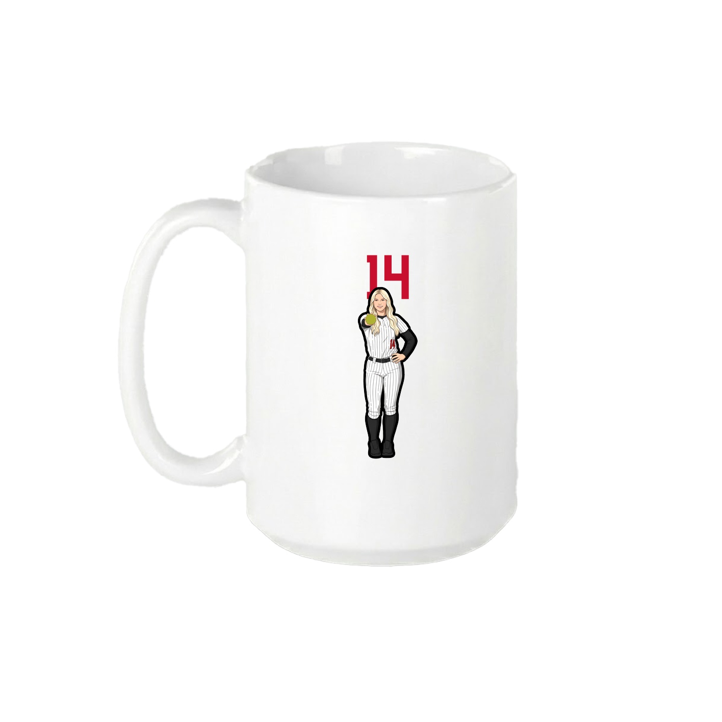 15oz Coffee Mug — Number Top in White