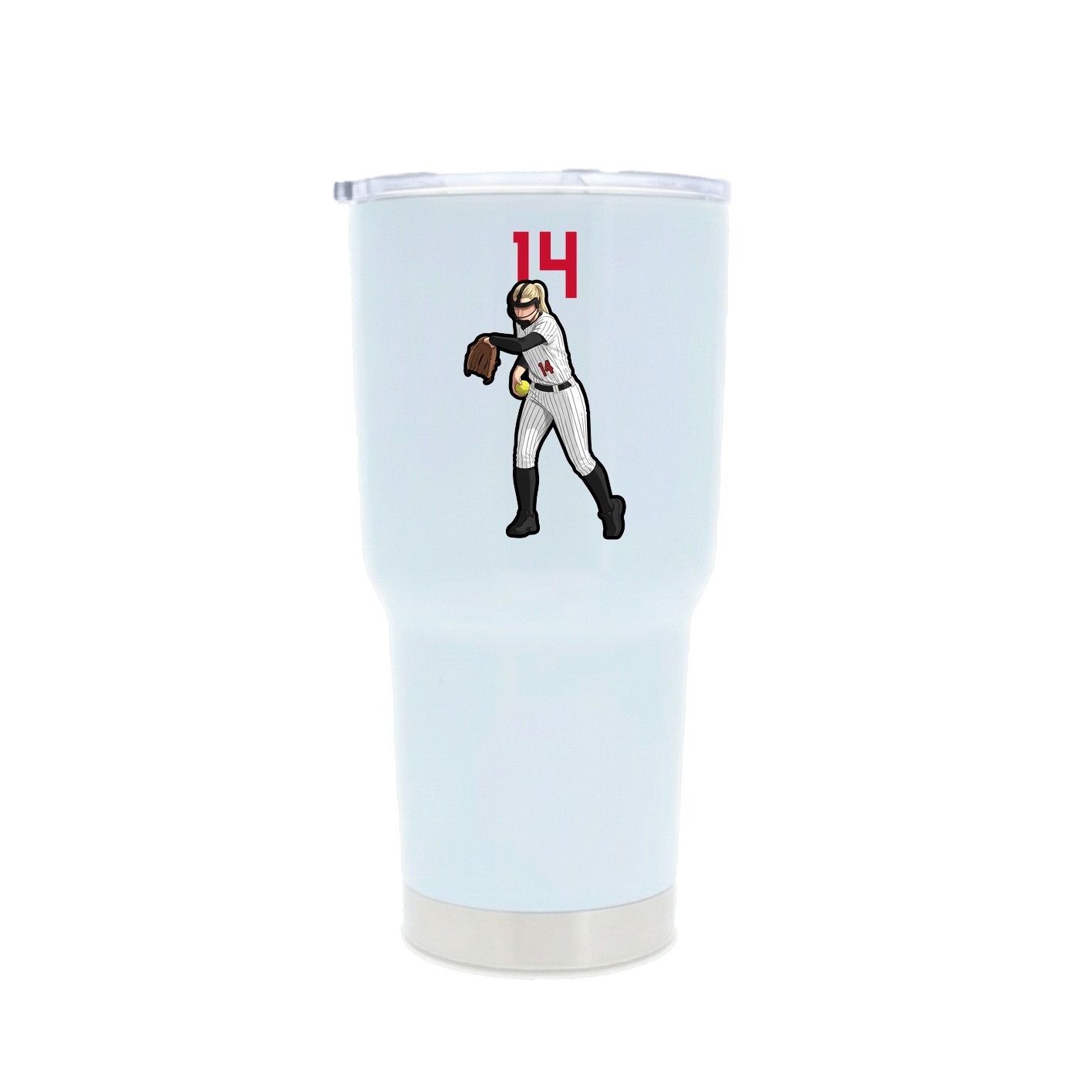 30oz Stainless Steel Tumbler — Number Top in White
