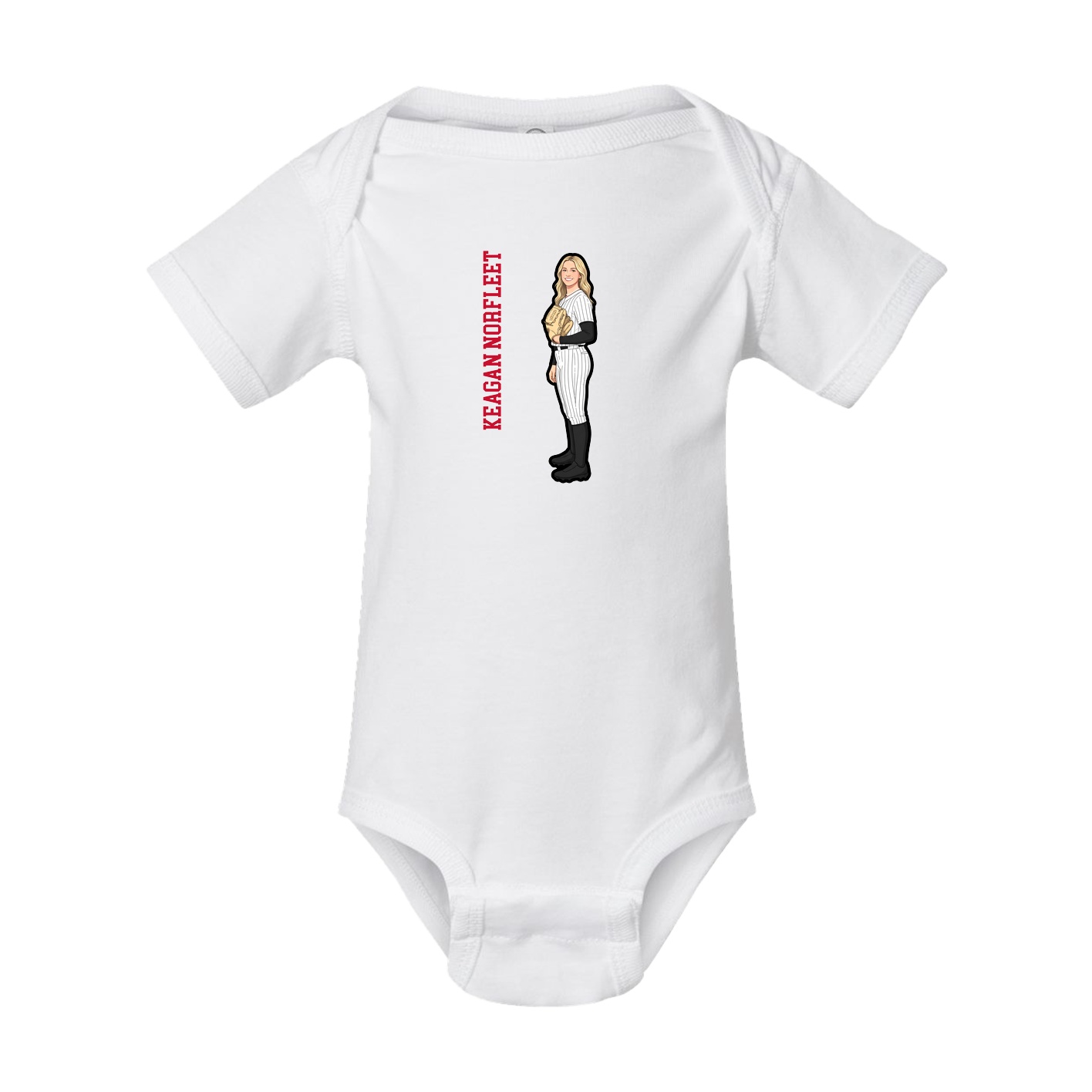Baby Onesie — Name Vertical in White