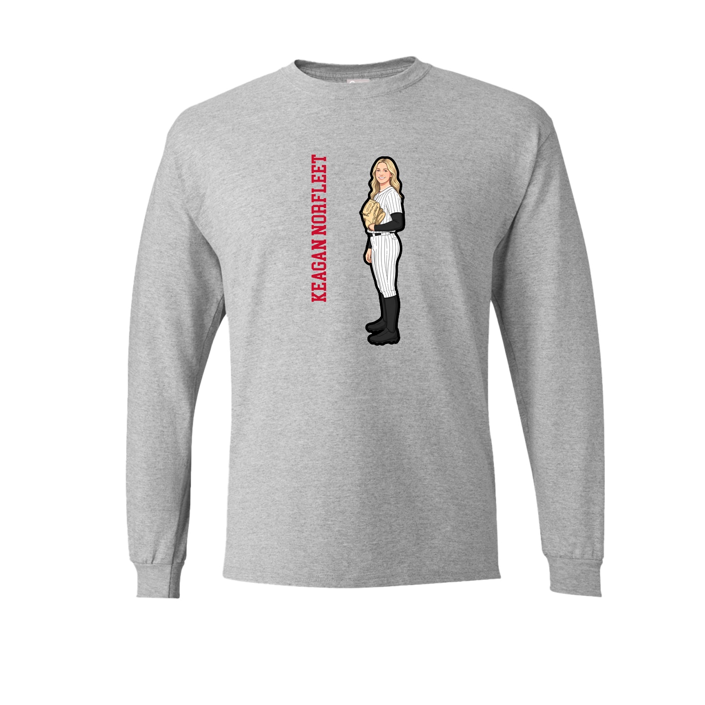 Long Sleeve Tee — Name Vertical in Grey