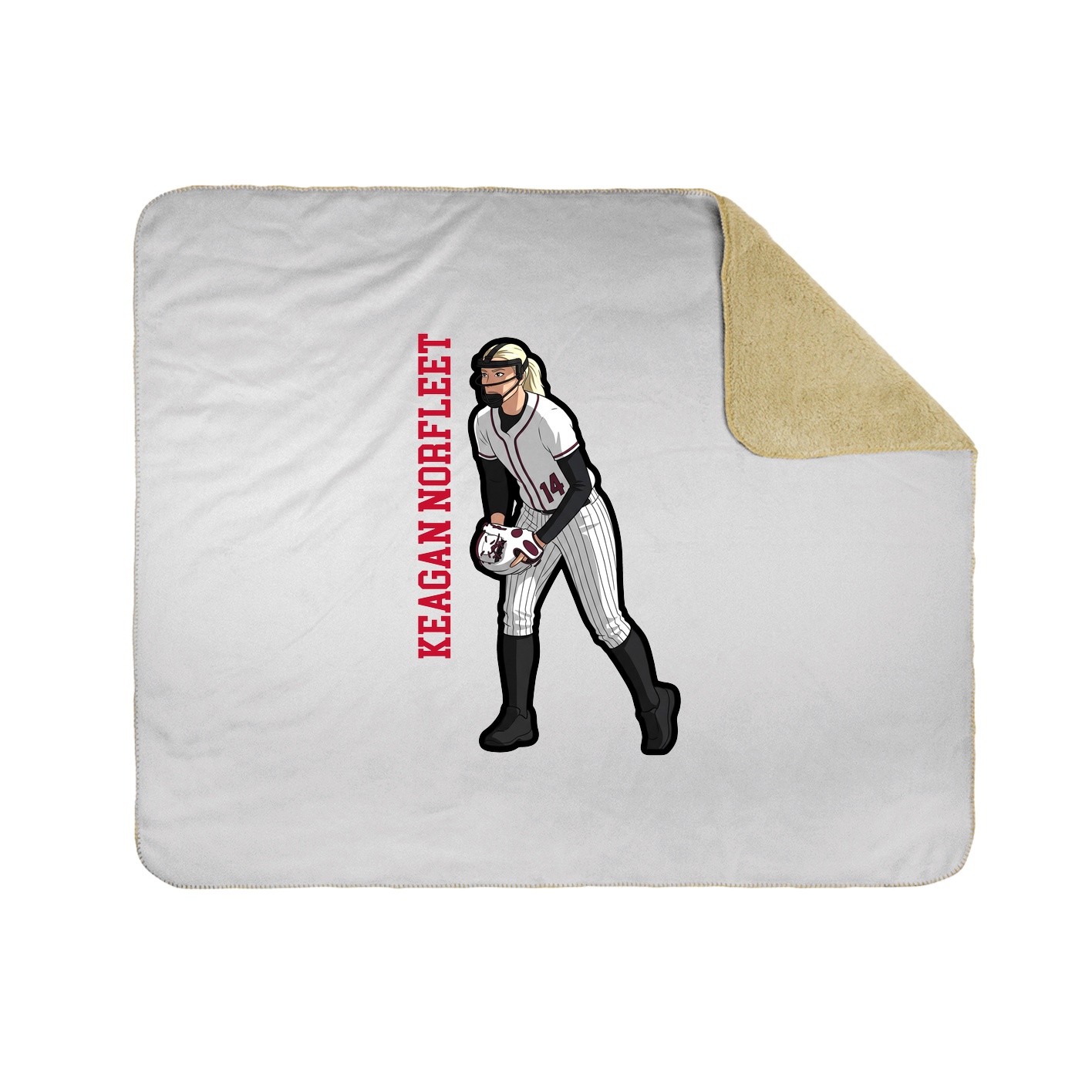 Throw Blanket — Name Vertical in White