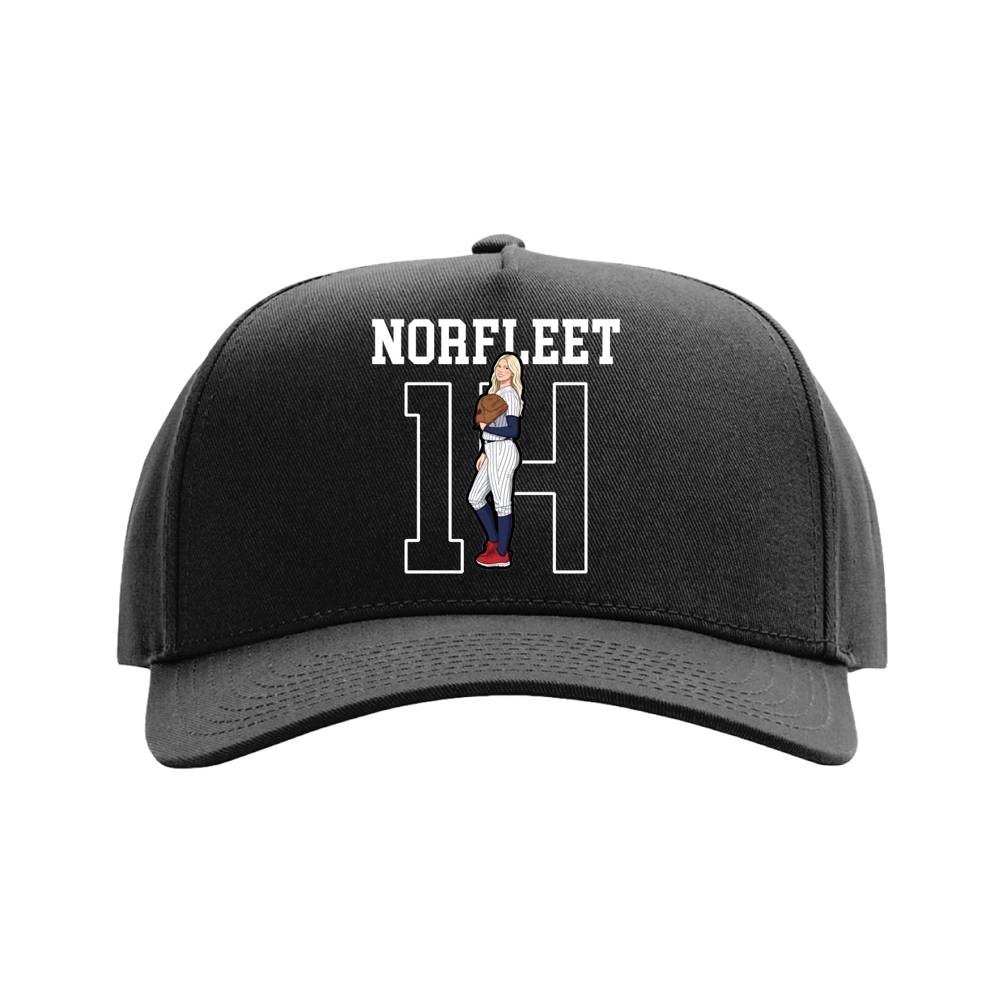 Full Fabric Five-Panel Champ Cap — Shirsey in Black