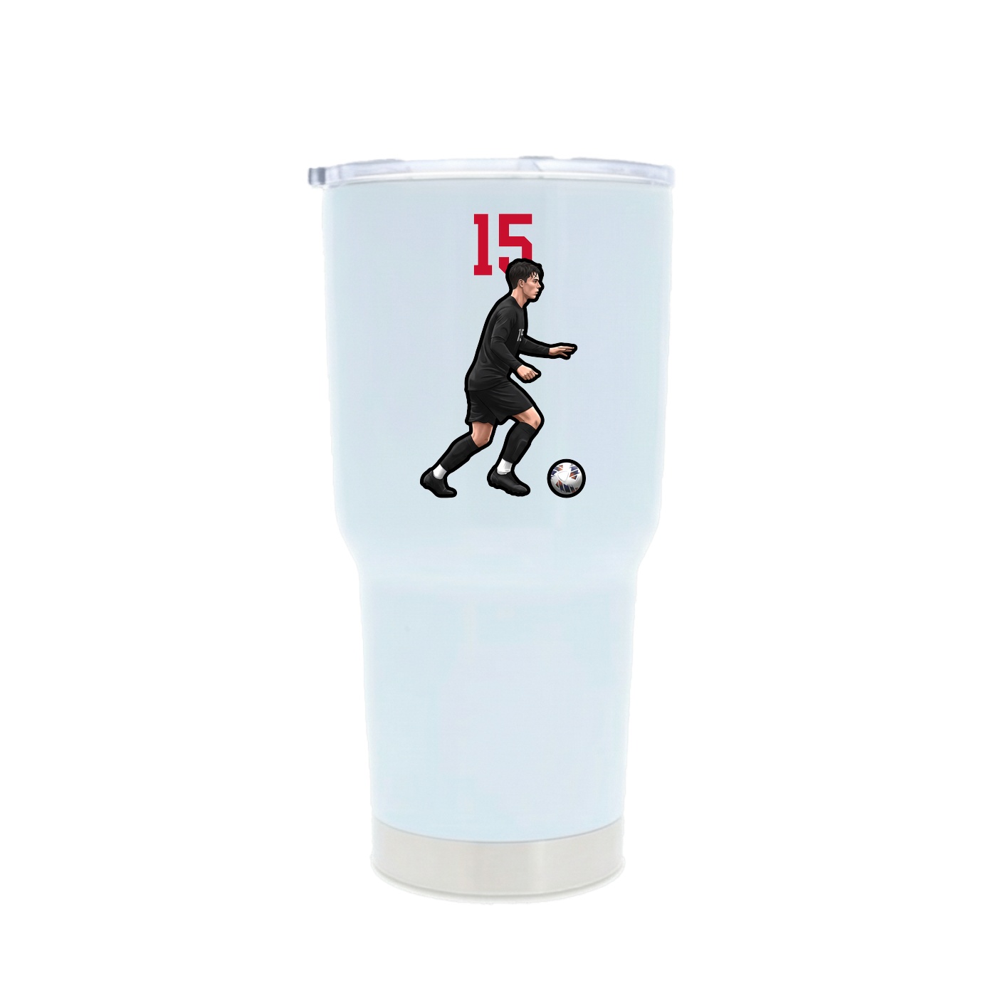 30oz Stainless Steel Tumbler — Number Top in White