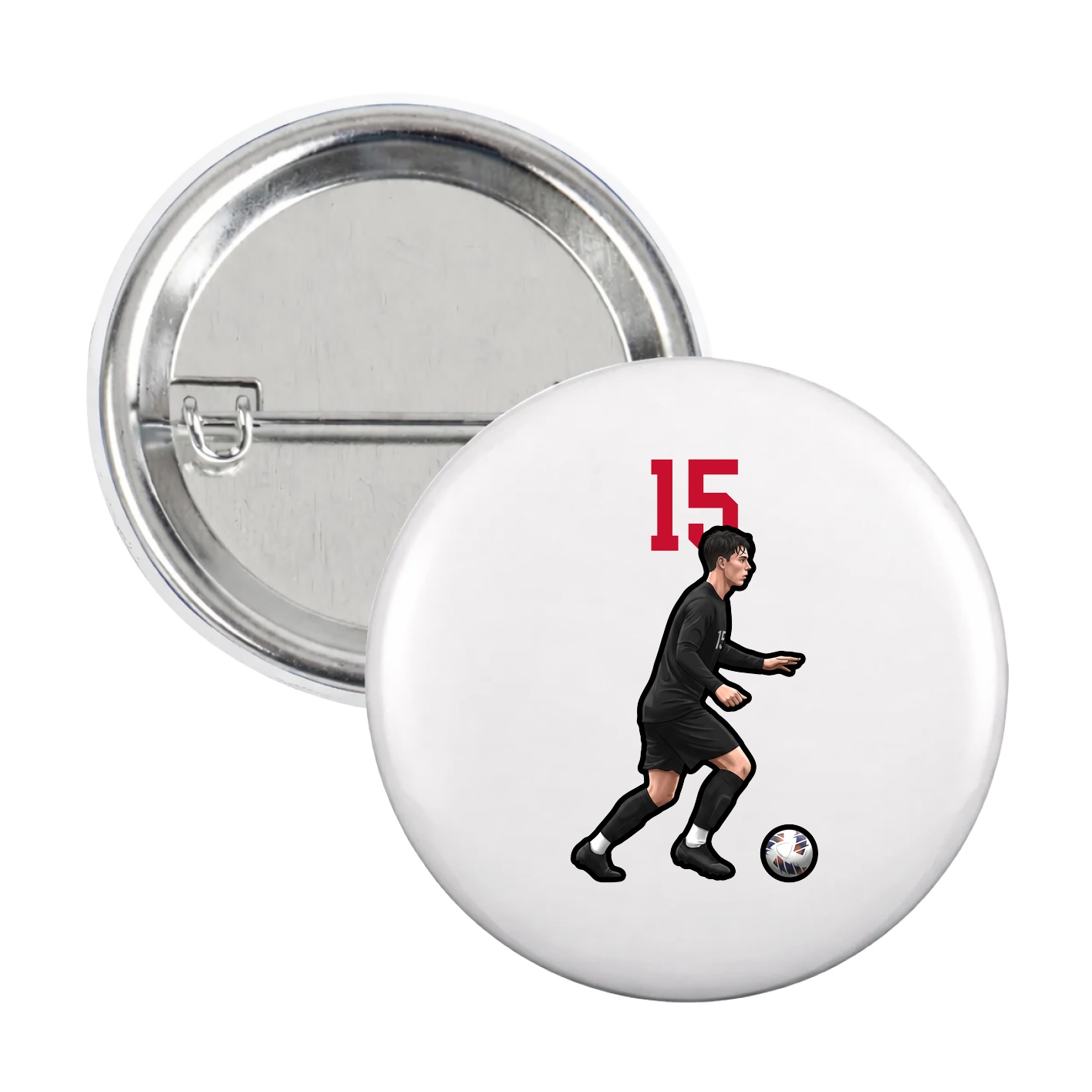 Game Day Button — Number Top in White