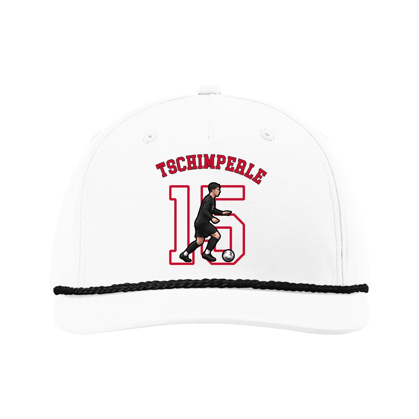 Five-Panel Classic Rope Cap — Shirsey Arch in White