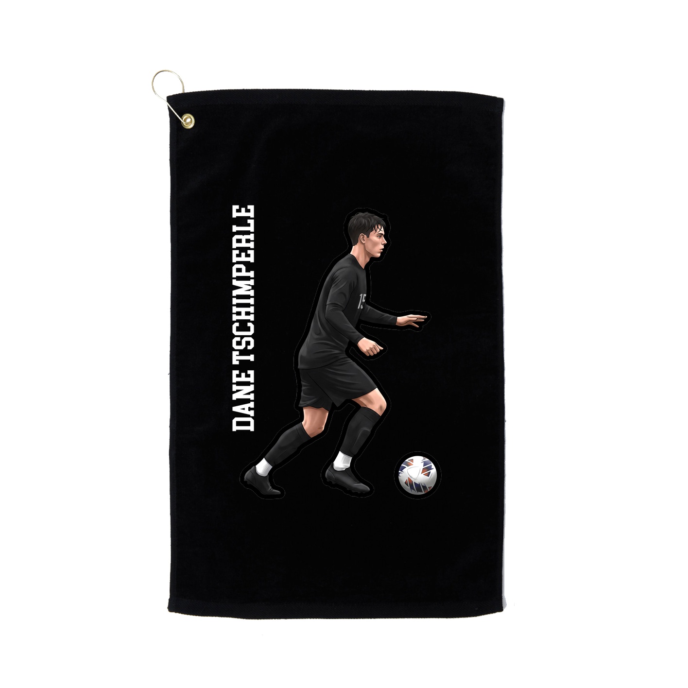 Golf Towel — Name Vertical in Black