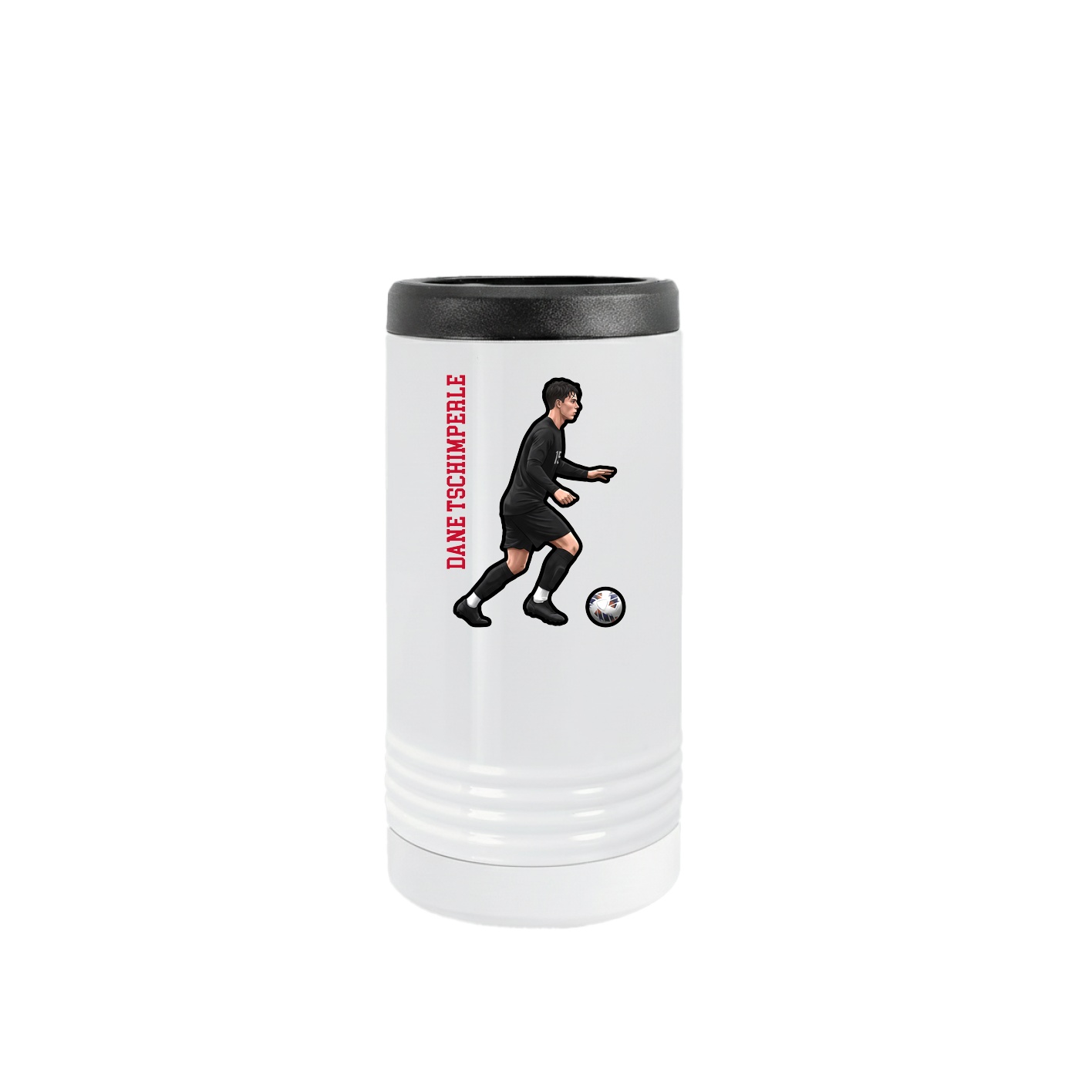 Slim Beverage Holder — Name Vertical in White