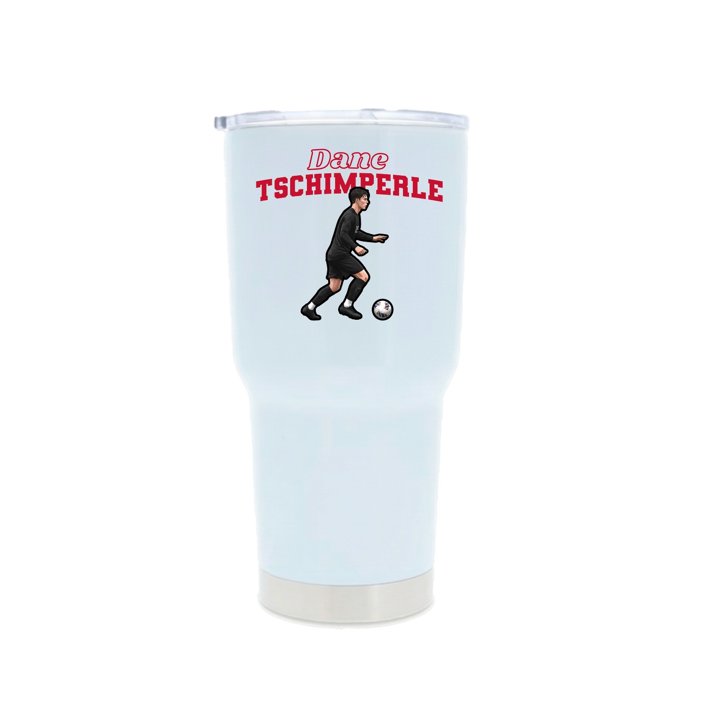 30oz Stainless Steel Tumbler — Name Arch in White