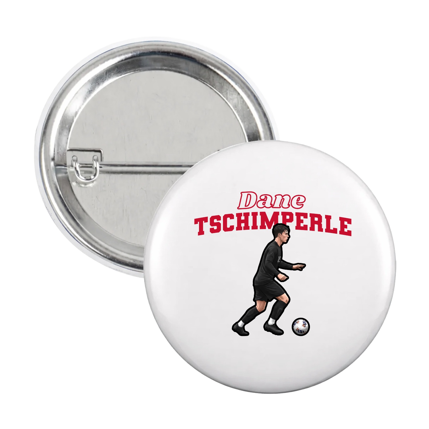 Game Day Button — Name Arch in White