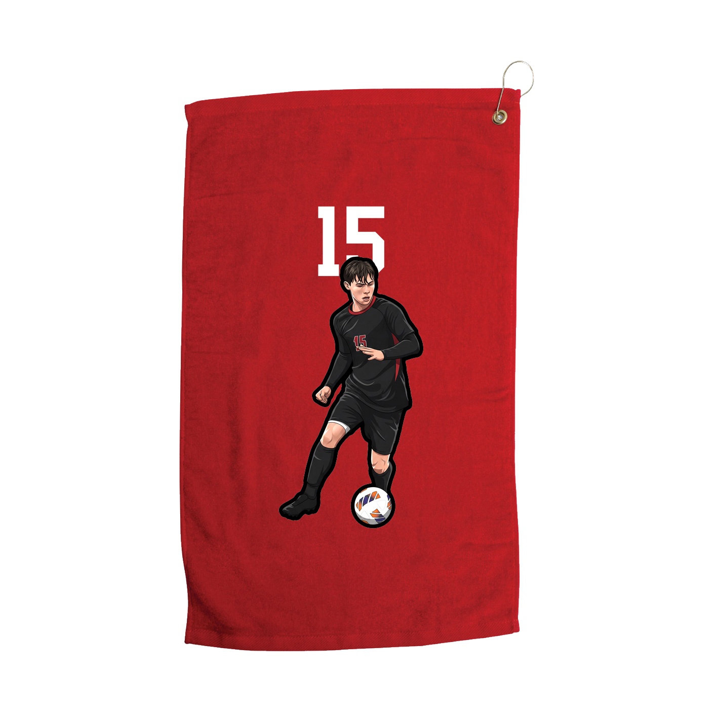 Golf Towel — Number Top in Red