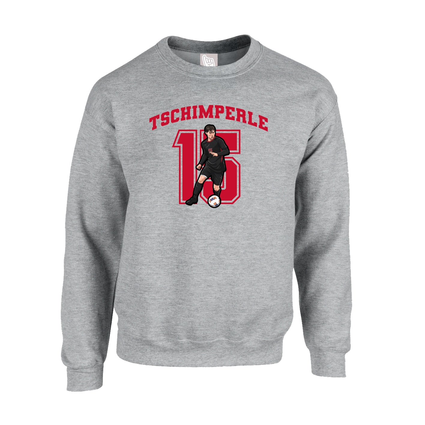 Fleece Crew — Number in Grey