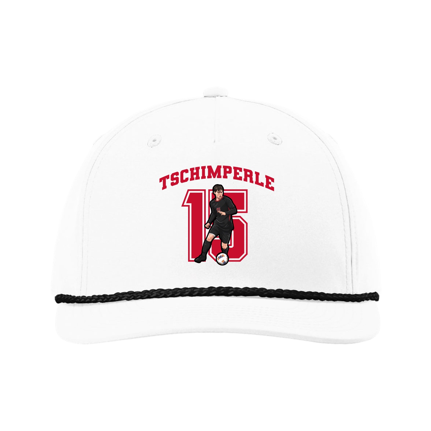 Five-Panel Classic Rope Cap — Number in White