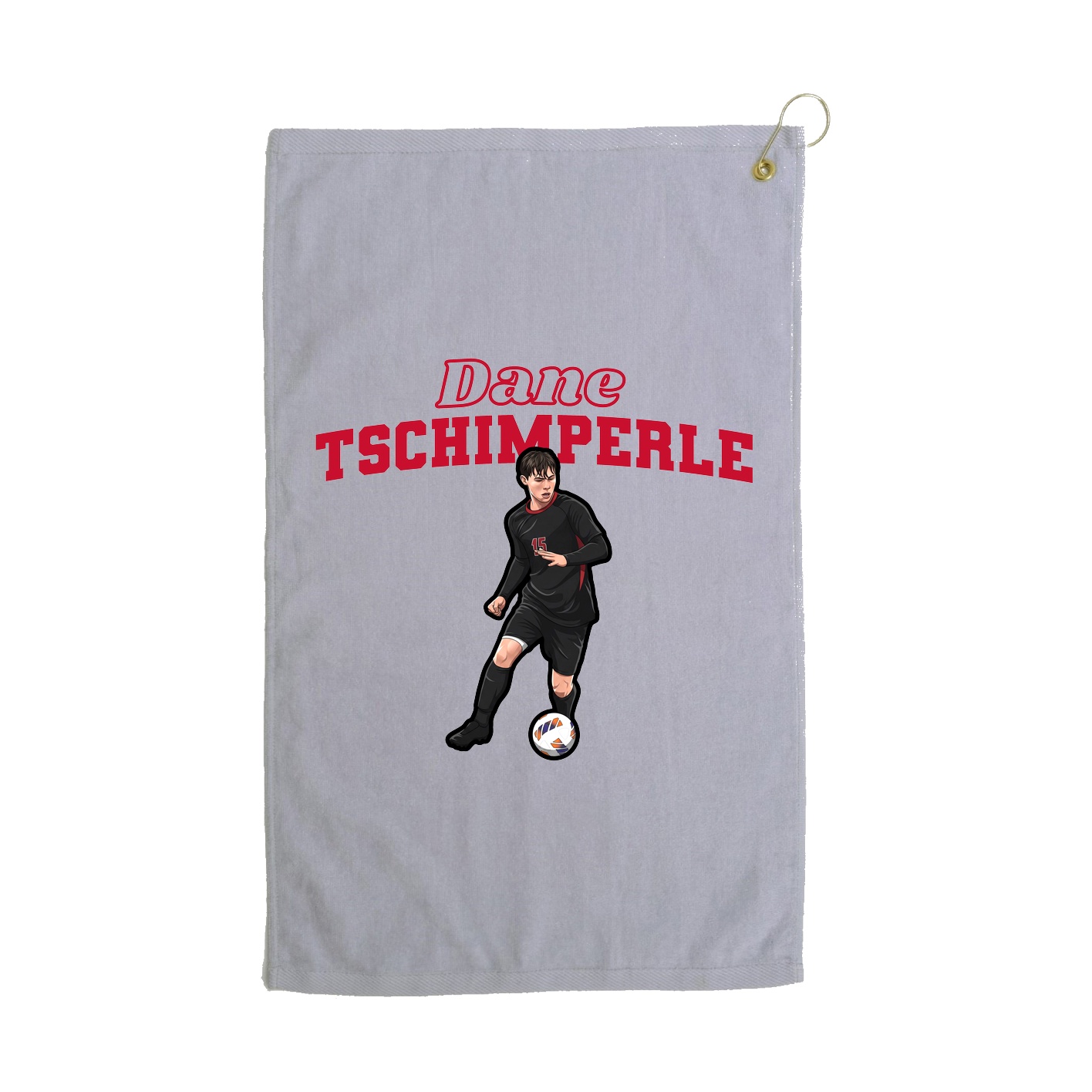 Golf Towel — Name Arch in Grey