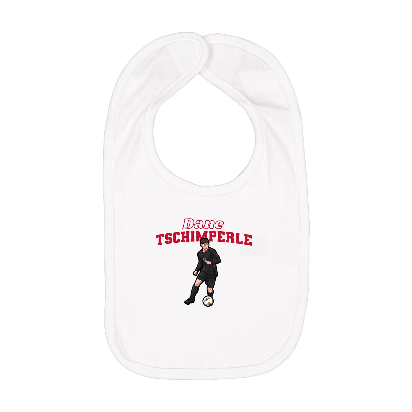 Infant Bib — Name Arch in White