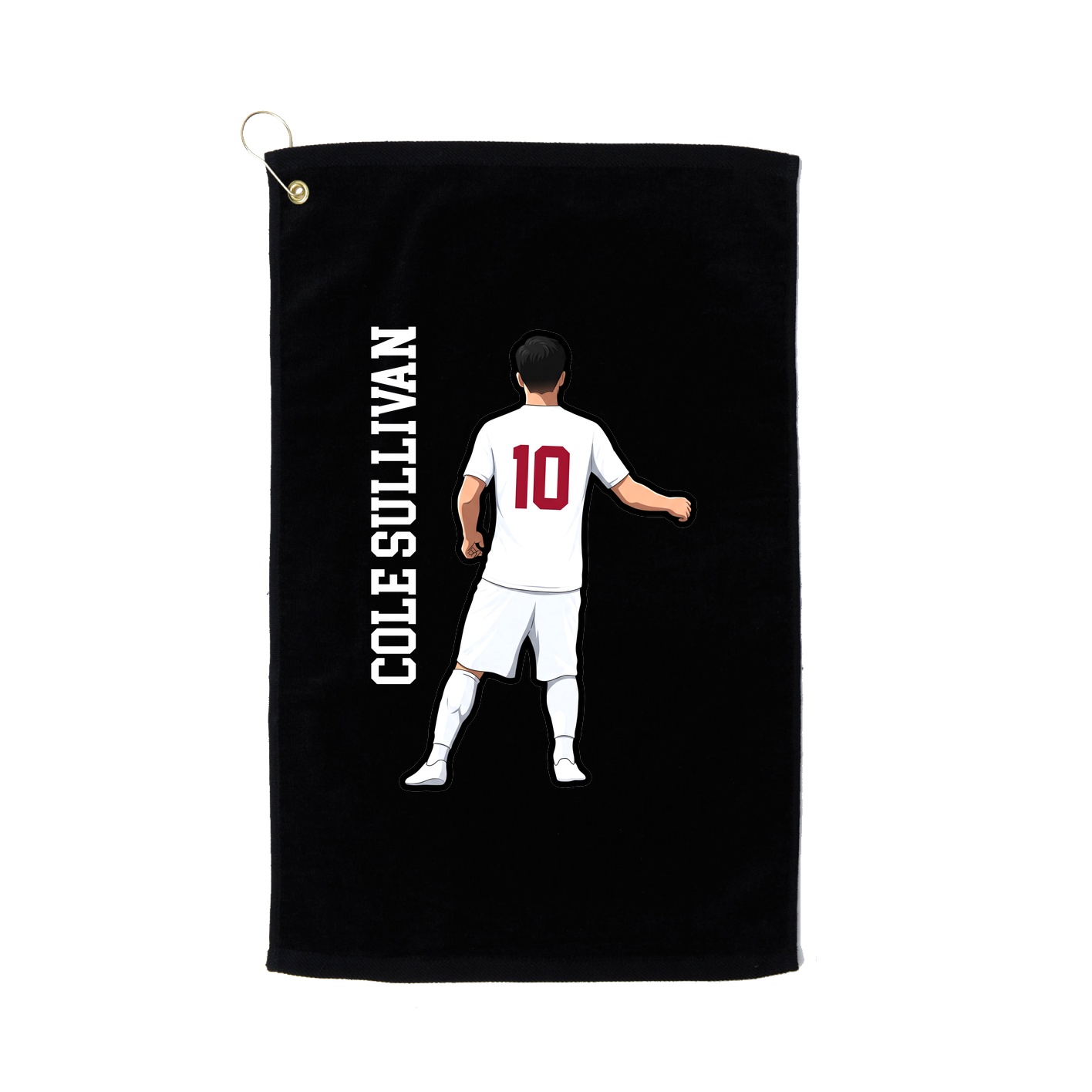 Golf Towel — Name Vertical in Black