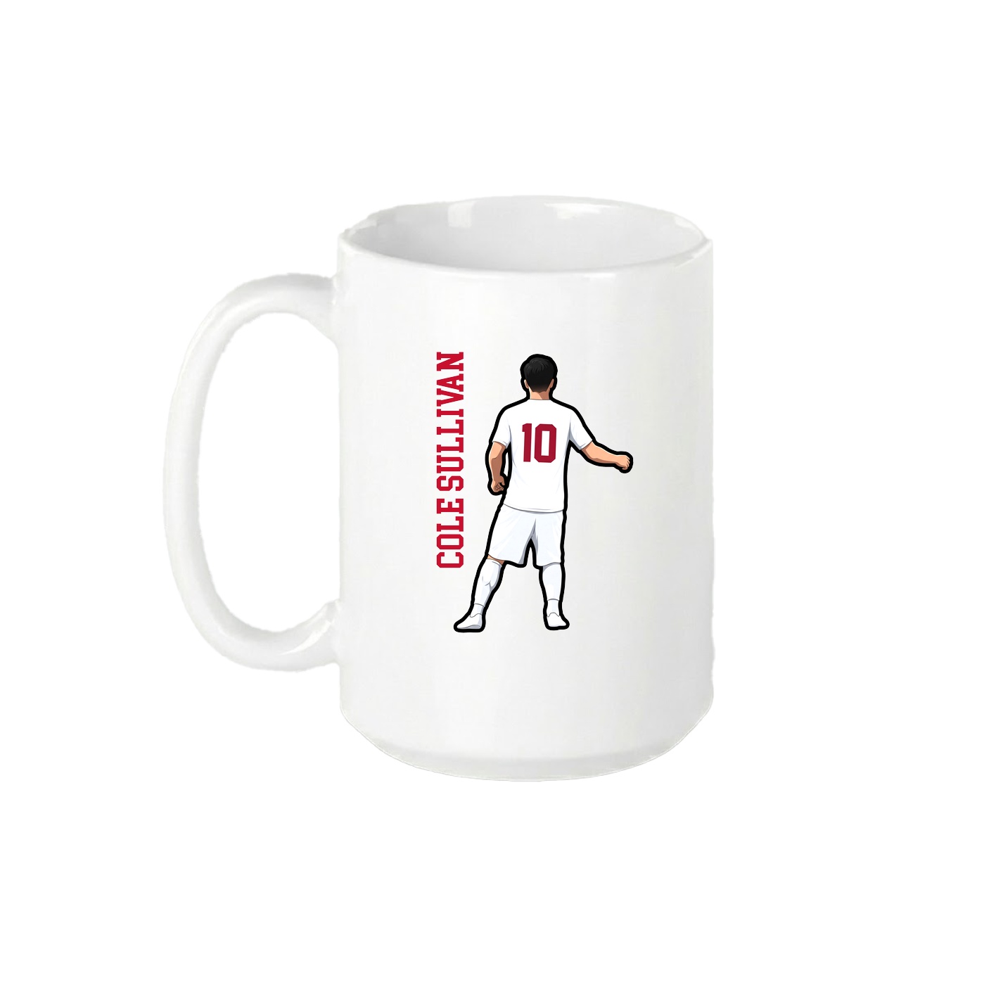 15oz Coffee Mug — Name Vertical in White