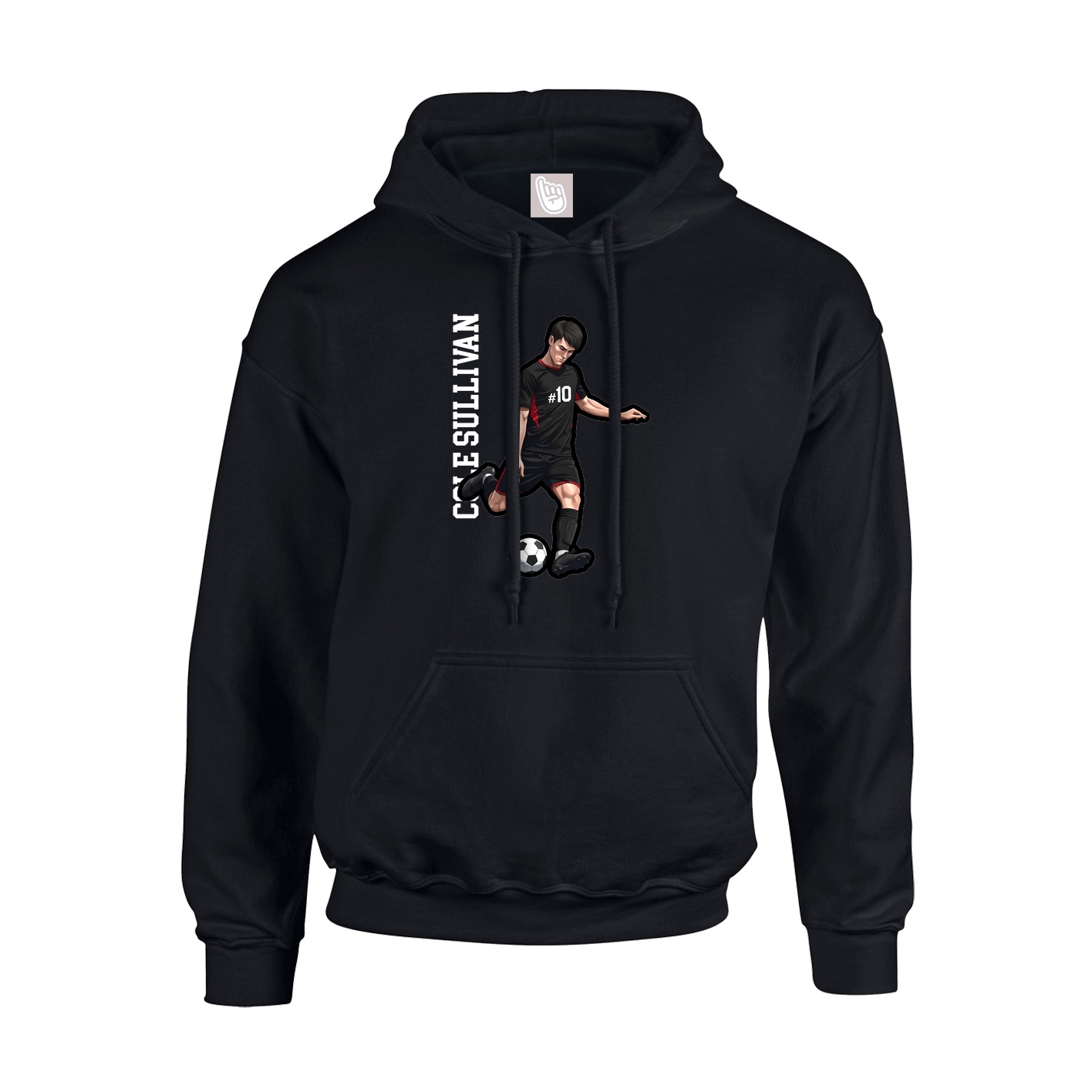Youth Hoodie — Name Vertical in Black