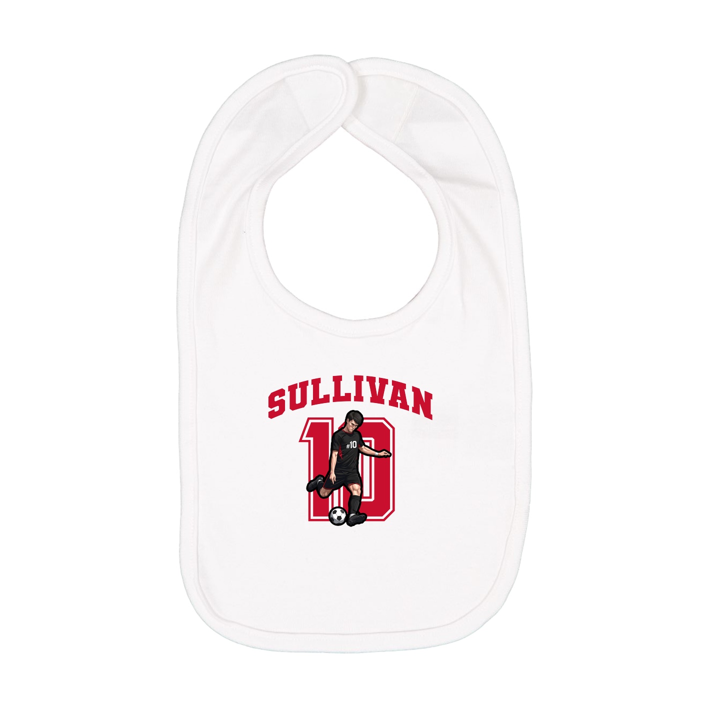 Infant Bib — Number in White
