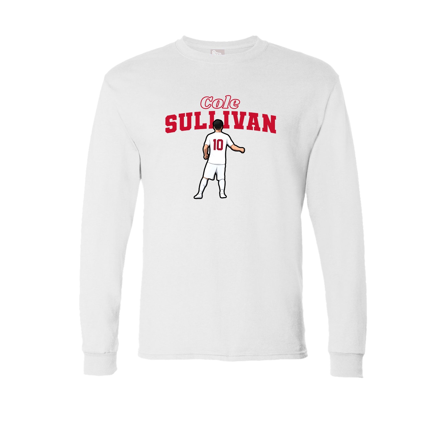 Long Sleeve Tee — Name Arch in White