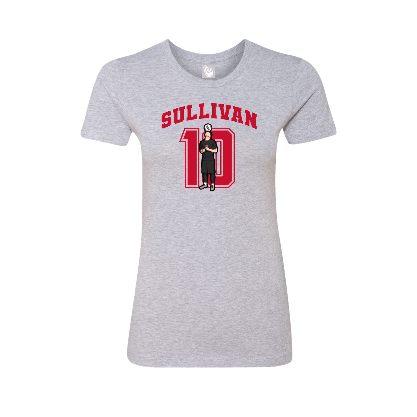 Fitted Women's Tee — Number in Grey