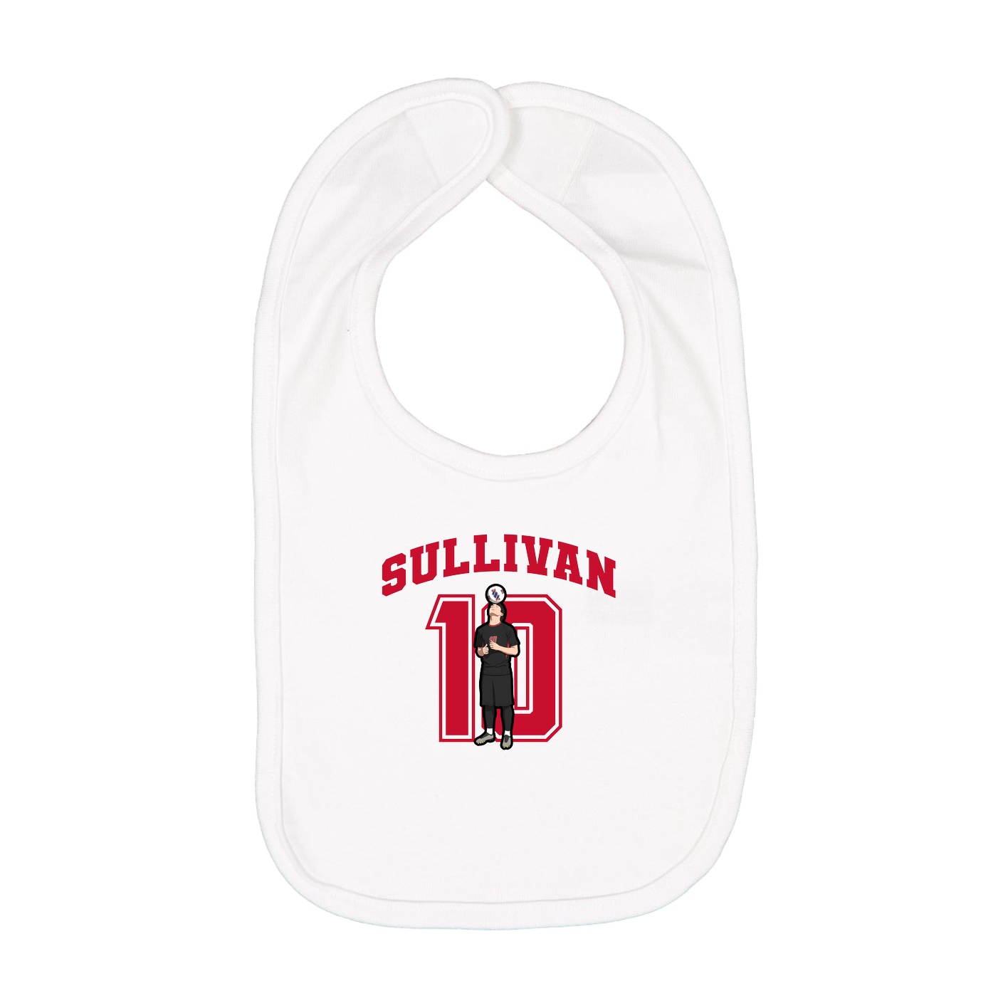 Infant Bib — Number in White