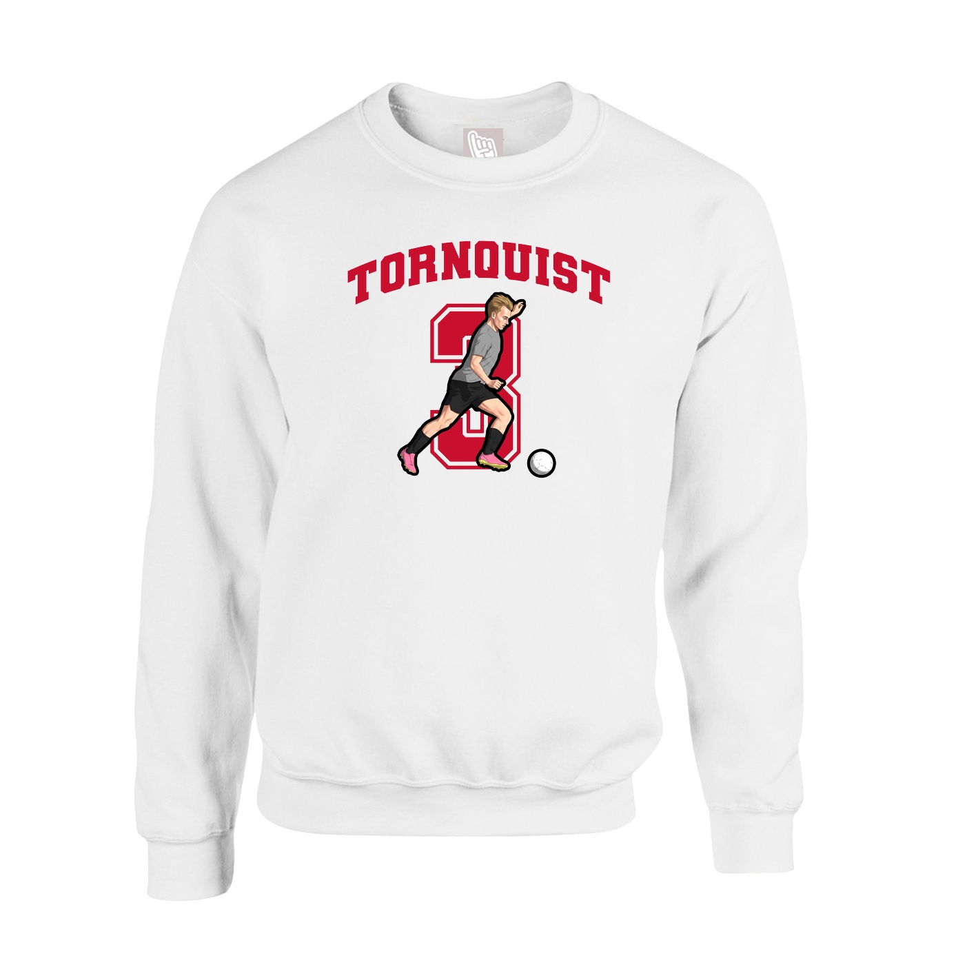 Fleece Crew — Number in White