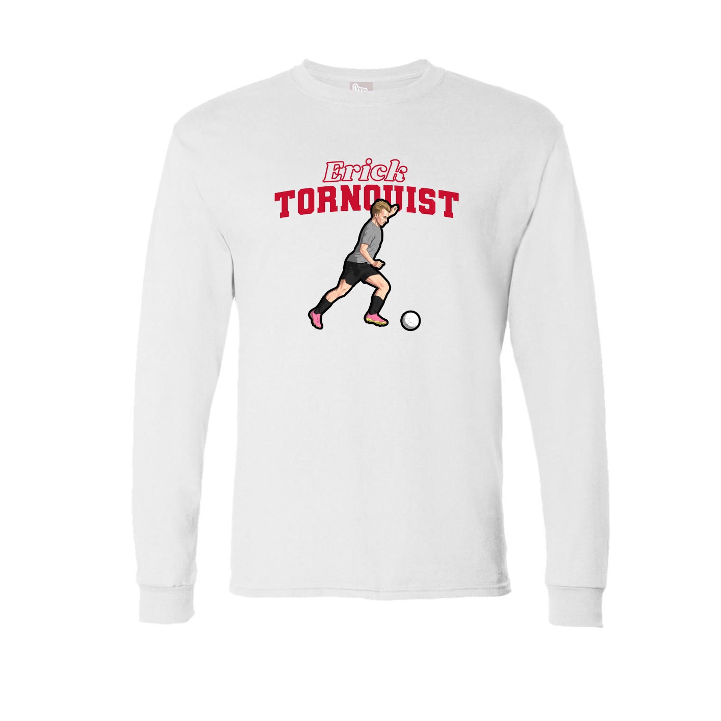 Long Sleeve Tee — Name Arch in White