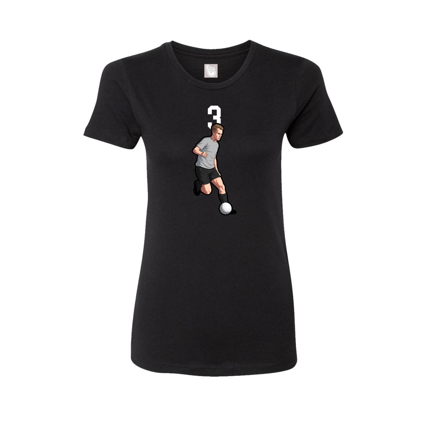 Fitted Women's Tee — Number Top in Black