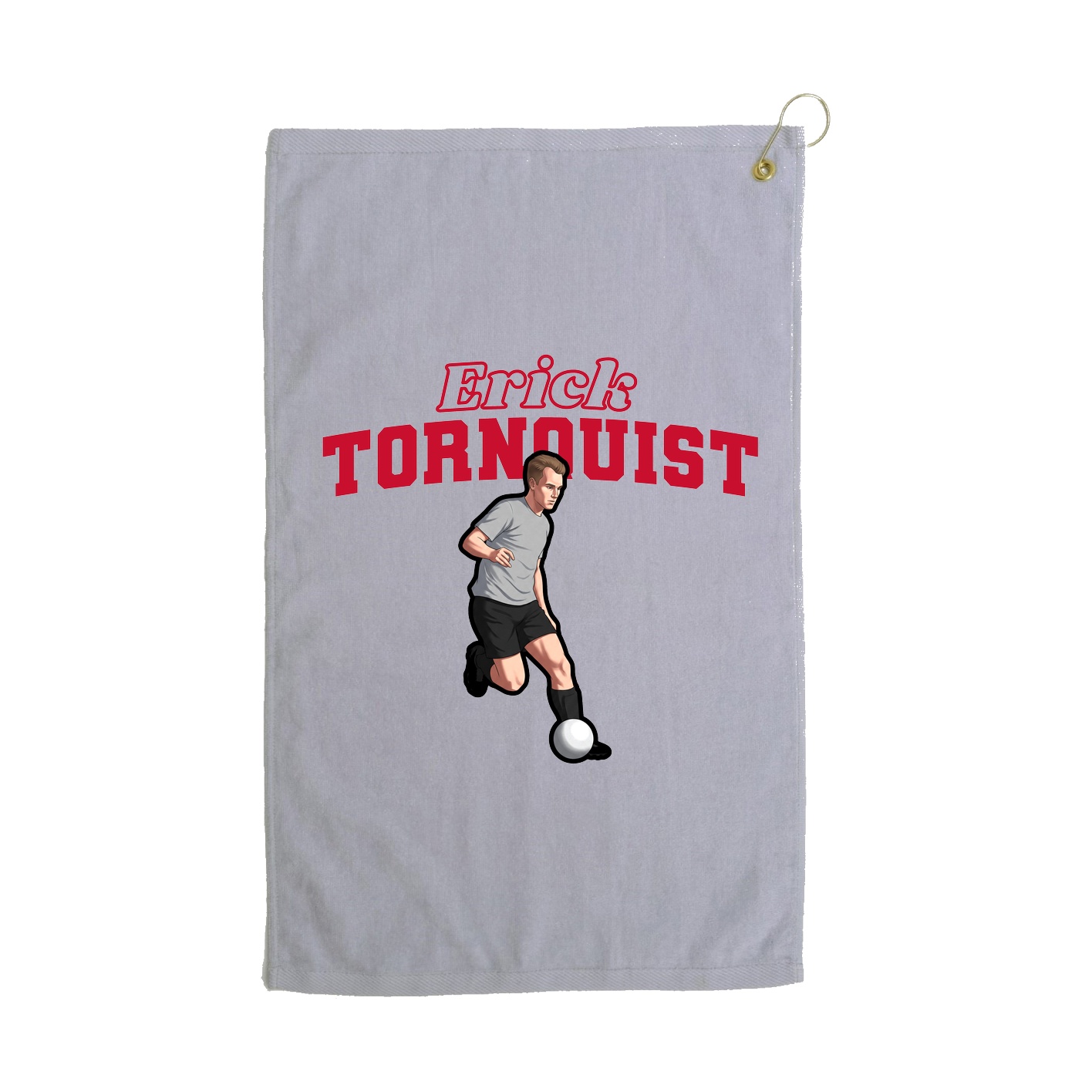 Golf Towel — Name Arch in Grey