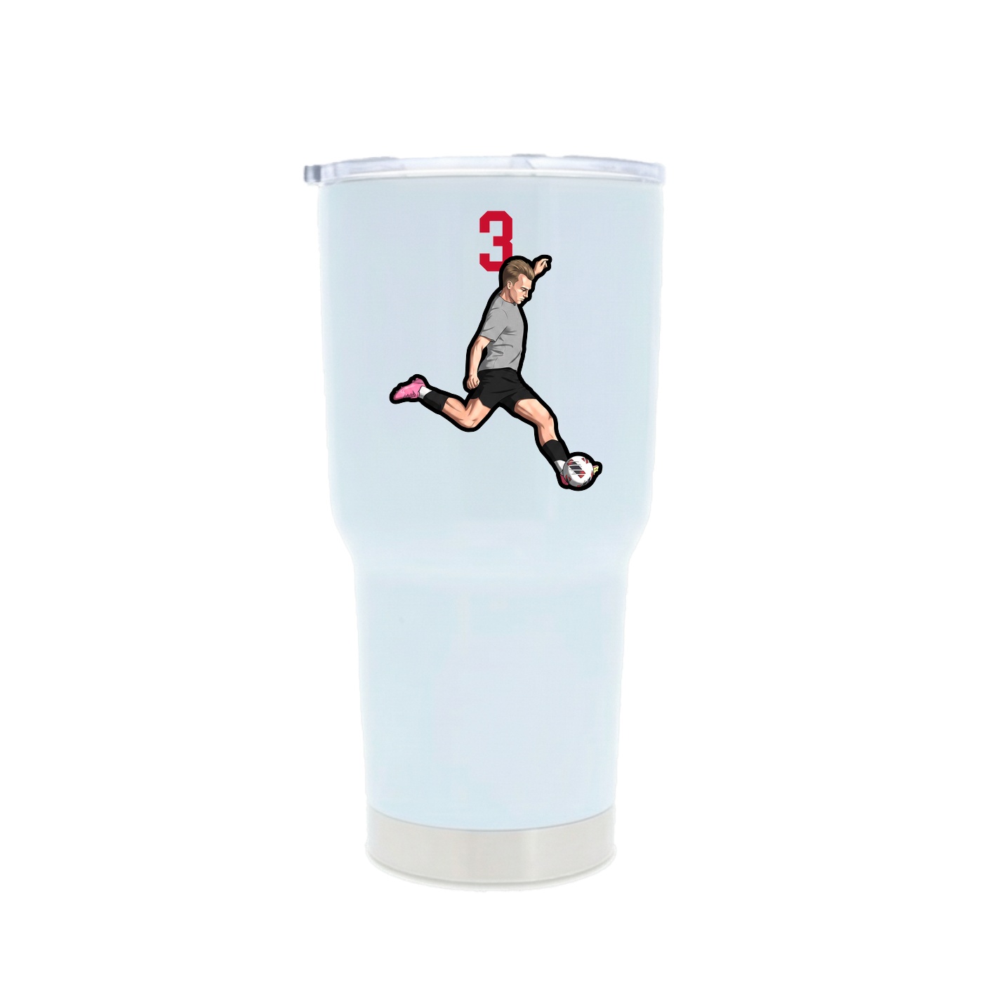 30oz Stainless Steel Tumbler — Number Top in White