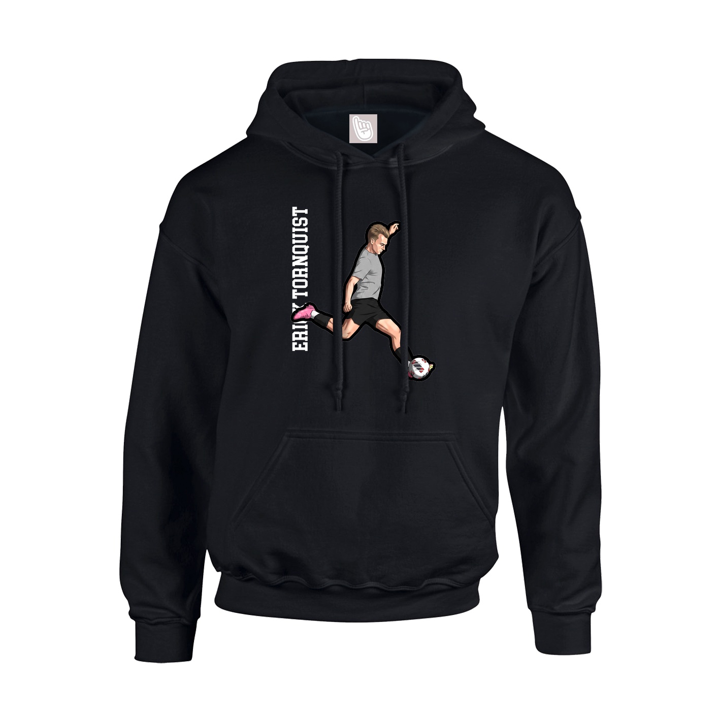 Hoodie — Name Vertical in Black