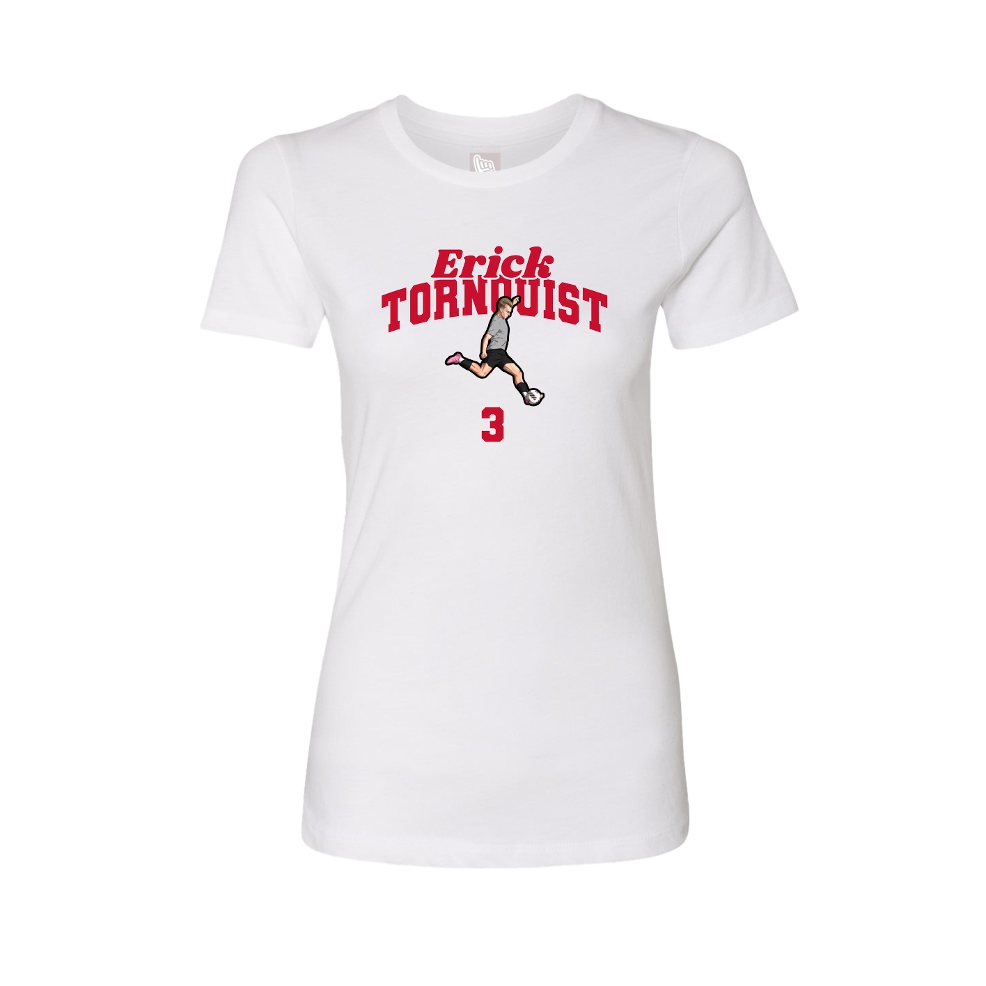 Fitted Women's Tee — Signature Arch in White