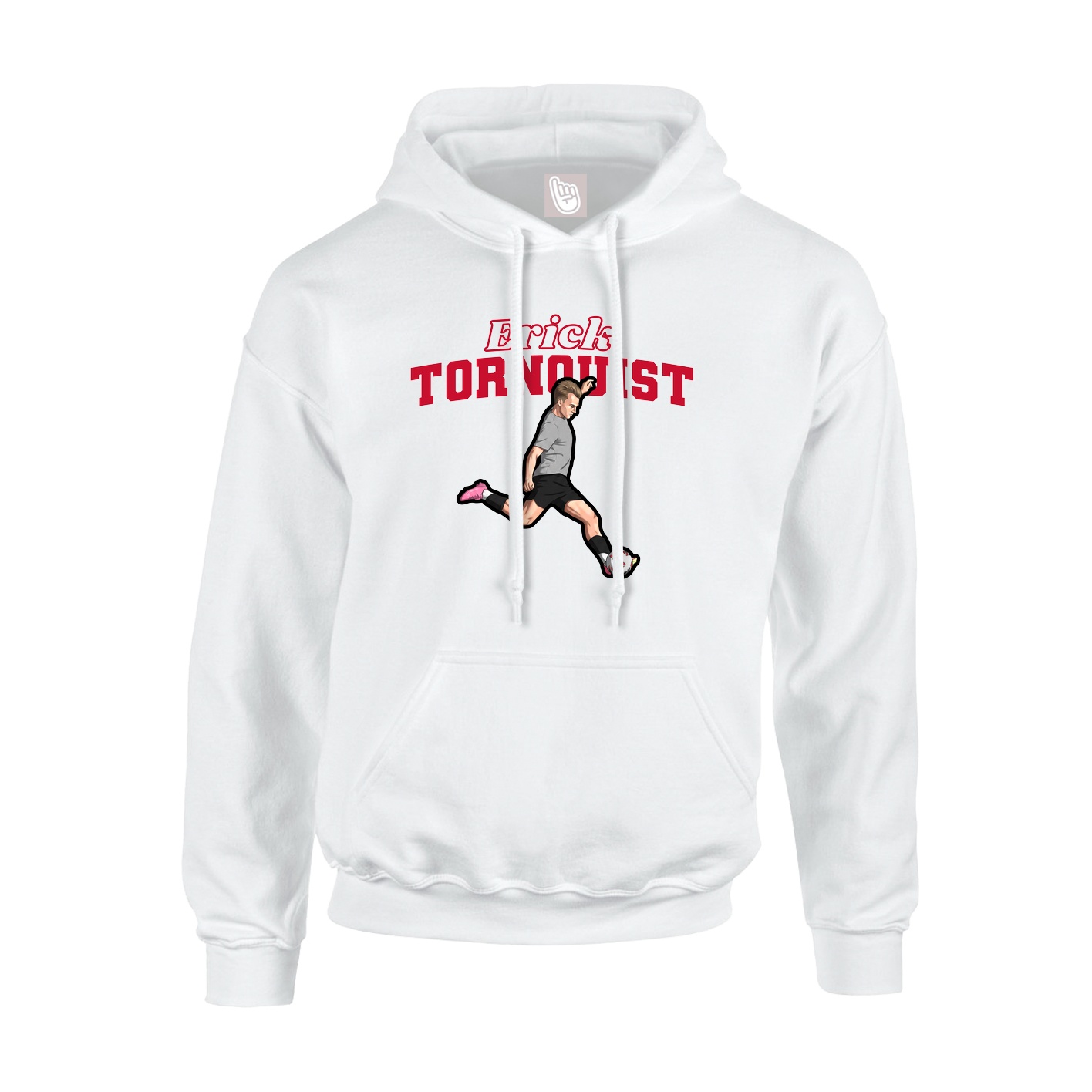 Youth Hoodie — Name Arch in White